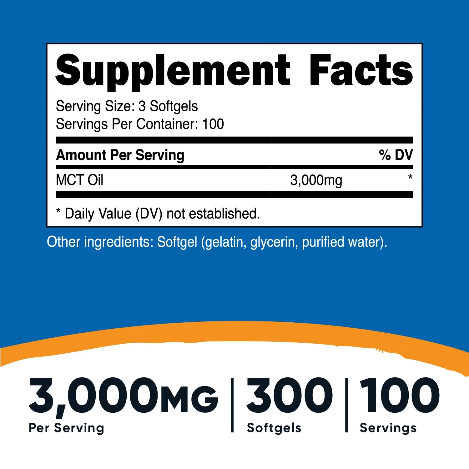 Nutricost MCT Oil Softgels 1000mg - 300 Softgels (3,000mg Serv) - Keto Friendly - Image 2