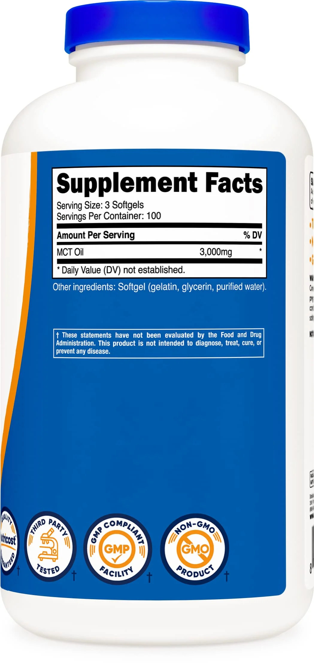Nutricost MCT Oil Softgels 1000mg - 300 Softgels (3,000mg Serv) - Keto Friendly - Image 4