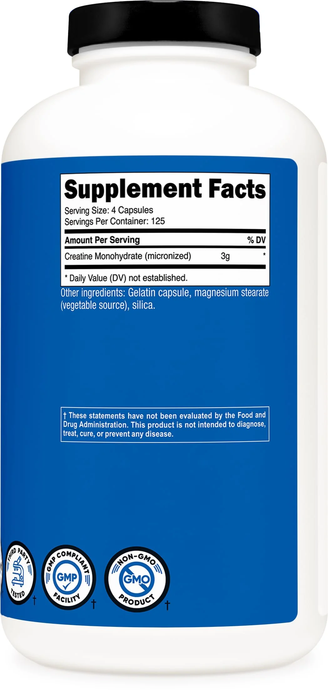 Nutricost Micronized Creatine Monohydrate 750mg Capsule | 125 Servings, 500 Capsules - Image 5