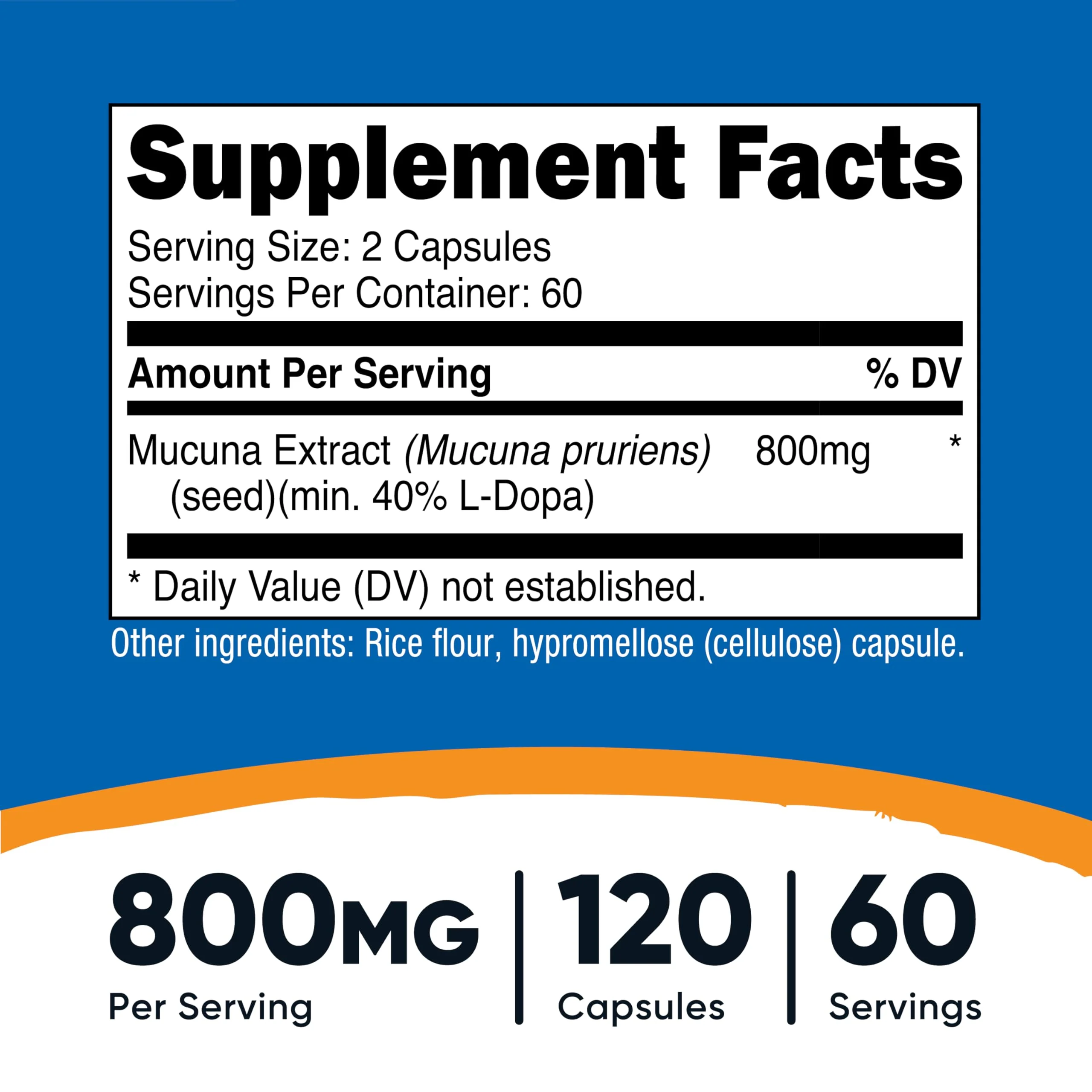 Nutricost Mucuna Pruriens 400mg Capsules - 800mg/Serving, Veggie Caps (Pack of 2) - Image 2
