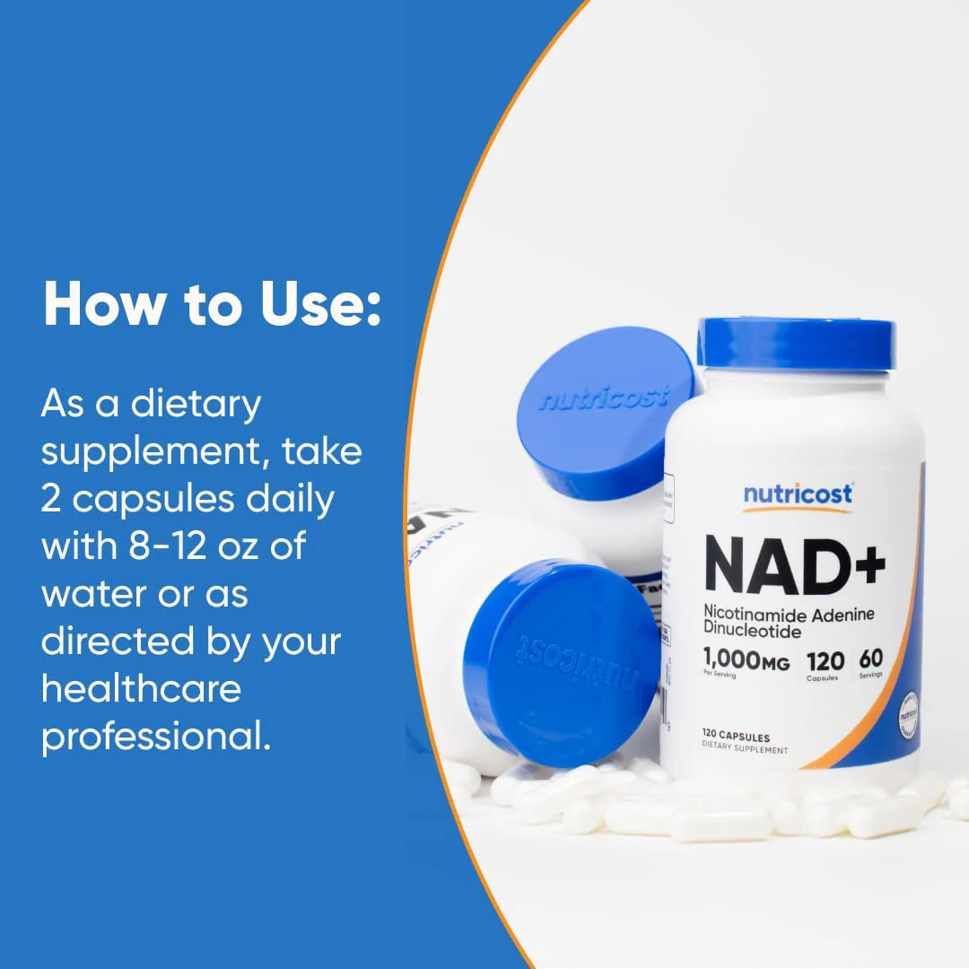 Nutricost NAD+ Supplement 1,000mg per Serving - 60 Servings, Vegan & Gluten-Free - Image 6