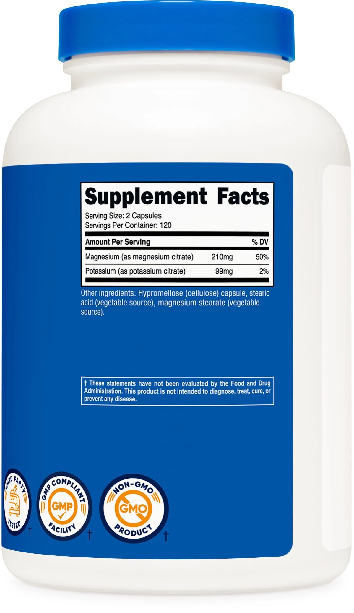 Nutricost Potassium 99 mg & Magnesium 210 mg Citrates, 240 Capsules | Non-GMO, Gluten Free | Pack of 2 - Image 5