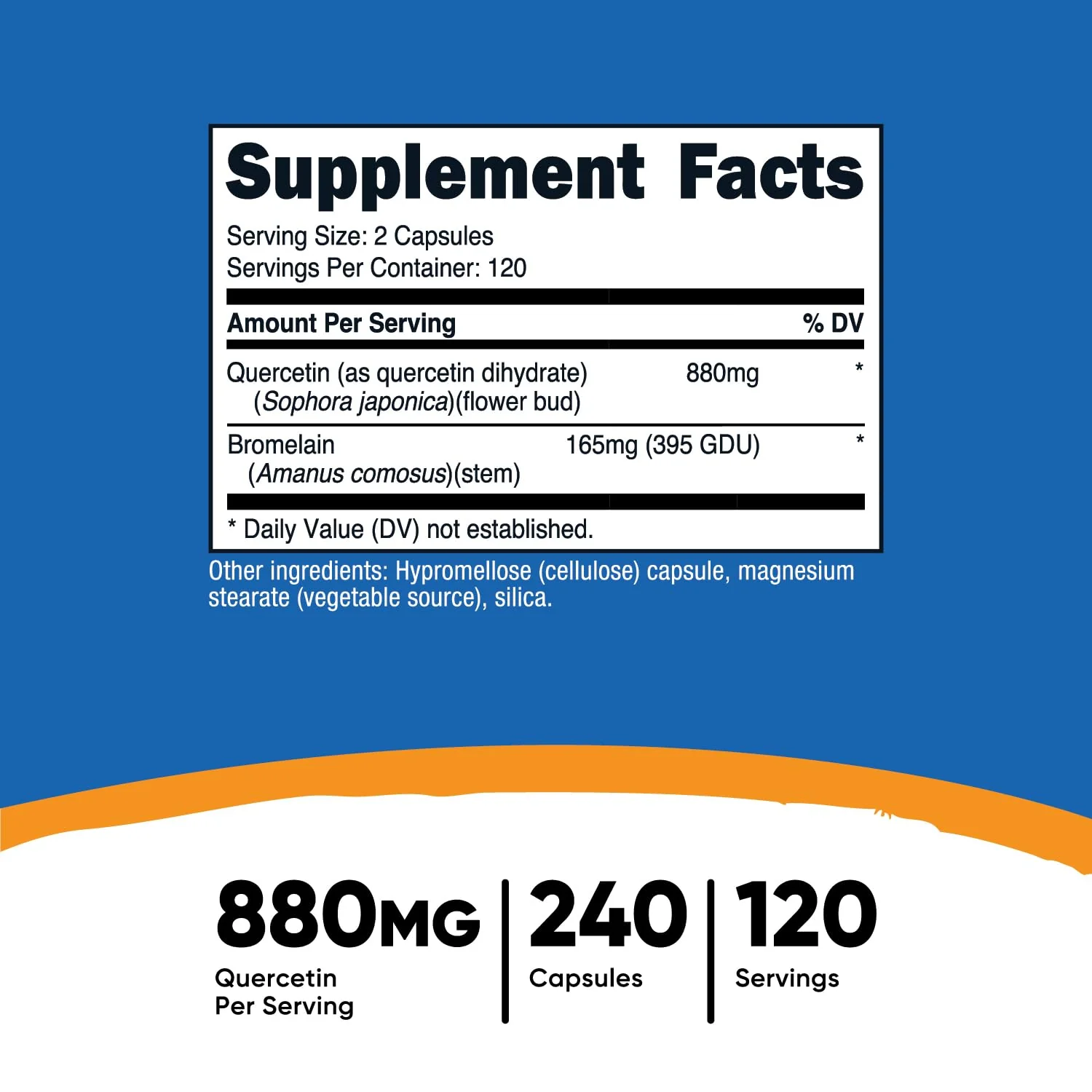Nutricost Quercetin 880mg - 120 Servings (440mg Quercetin per Cap) - Gluten Free, Non-GMO - Image 2