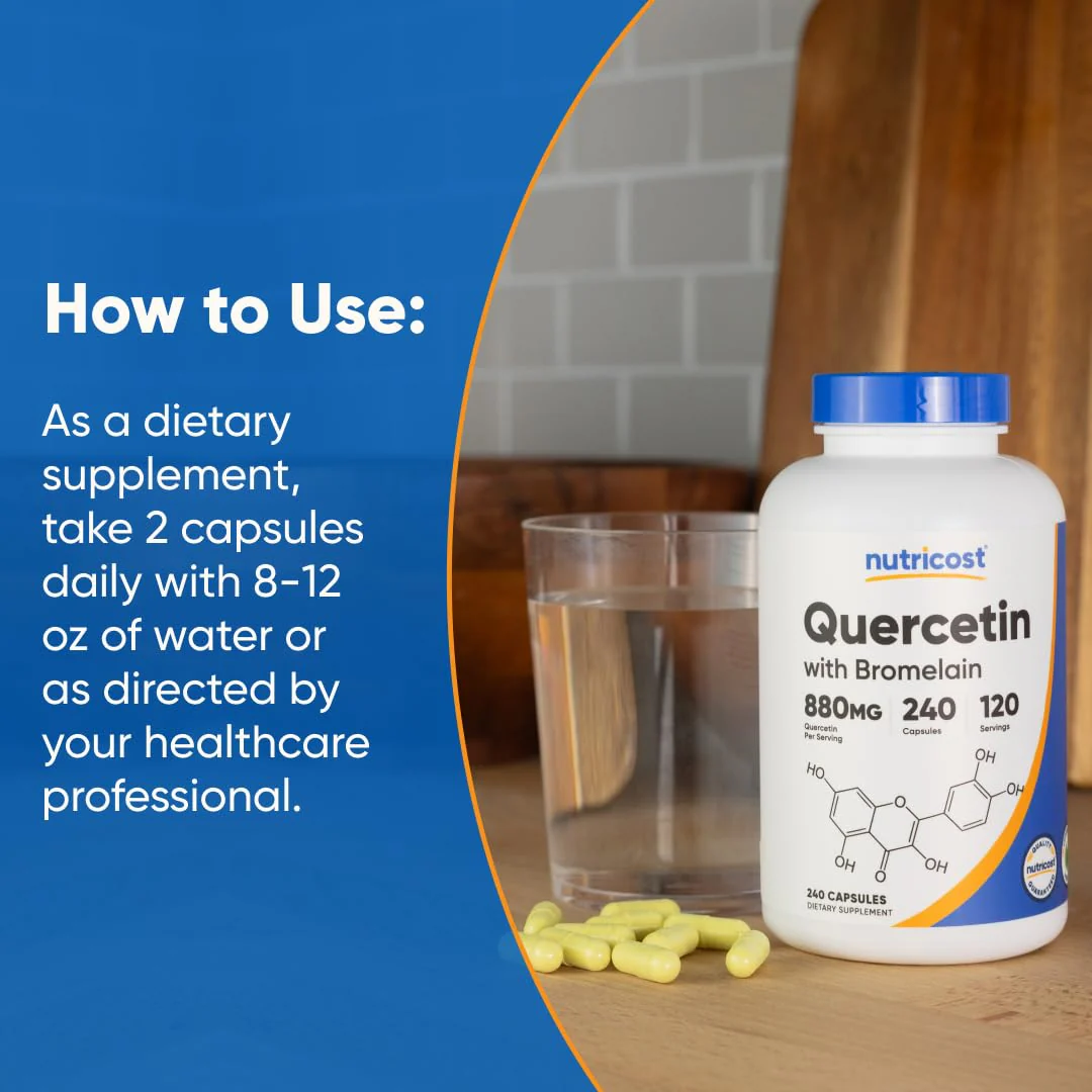Nutricost Quercetin 880mg - 120 Servings (440mg Quercetin per Cap) - Gluten Free, Non-GMO - Image 6