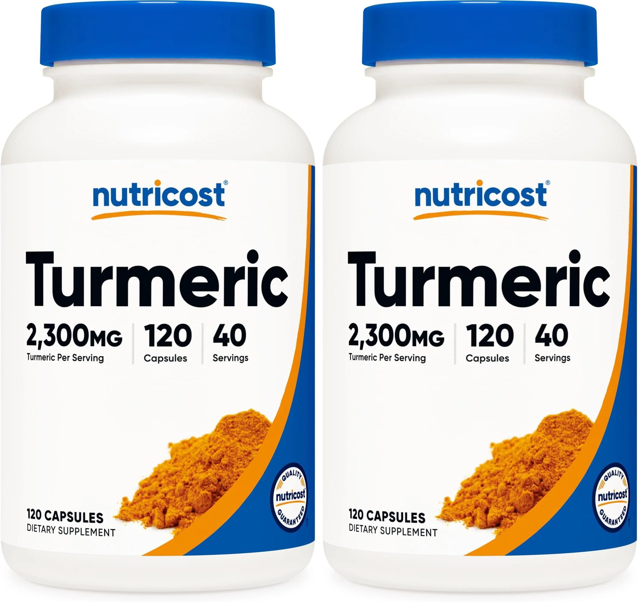 Nutricost Turmeric Curcumin with BioPerine – 2300mg Per Serving, 95% Curcuminoids, 120 Veggie Capsules (Pack of 2)