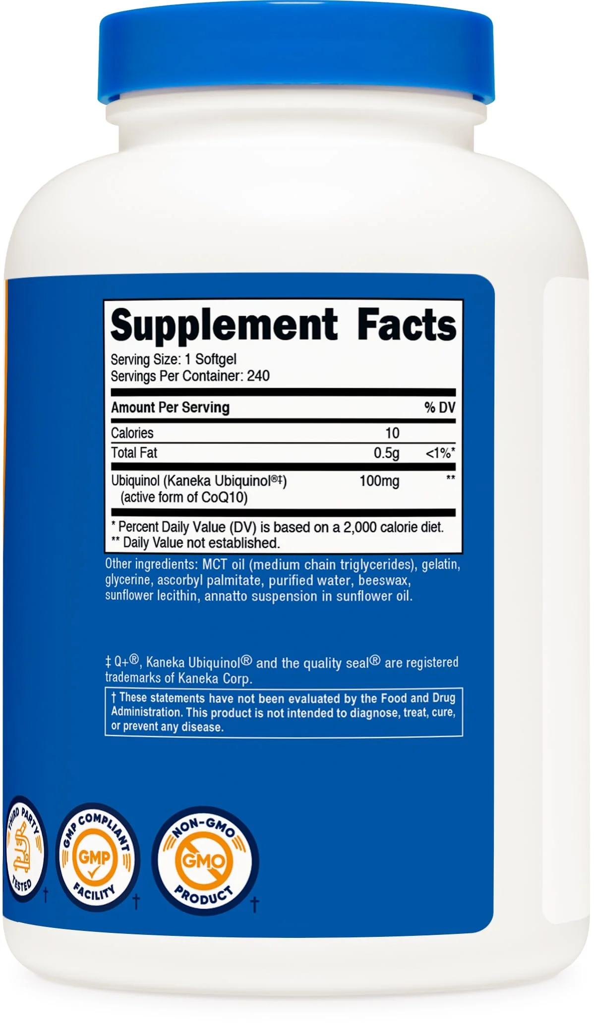 Nutricost Ubiquinol Softgels 100 mg, 240 Softgels – Active CoQ10, Gluten Free, Non-GMO - Image 5