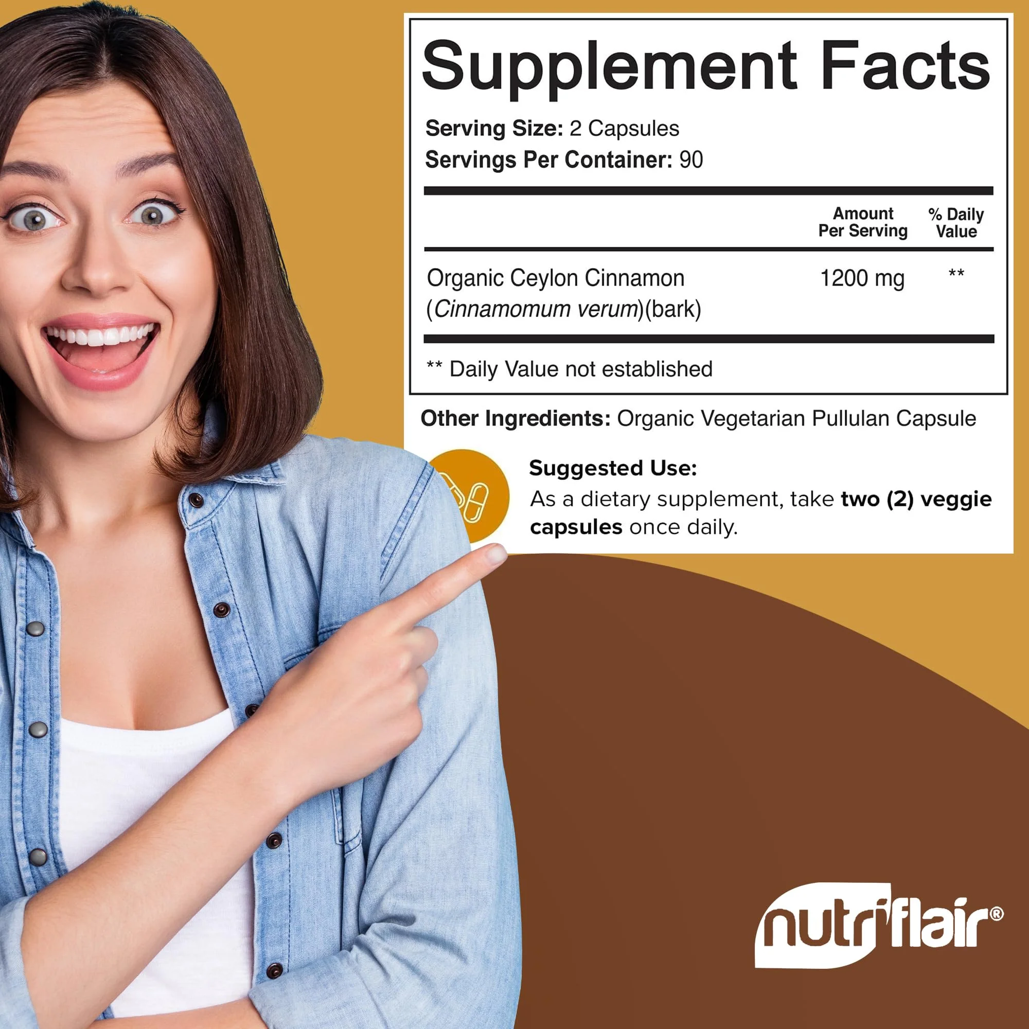 NutriFlair Organic Ceylon Cinnamon – 1200mg per Serving, 180 Capsules | Joints, Inflammation, Antioxidant - Image 6