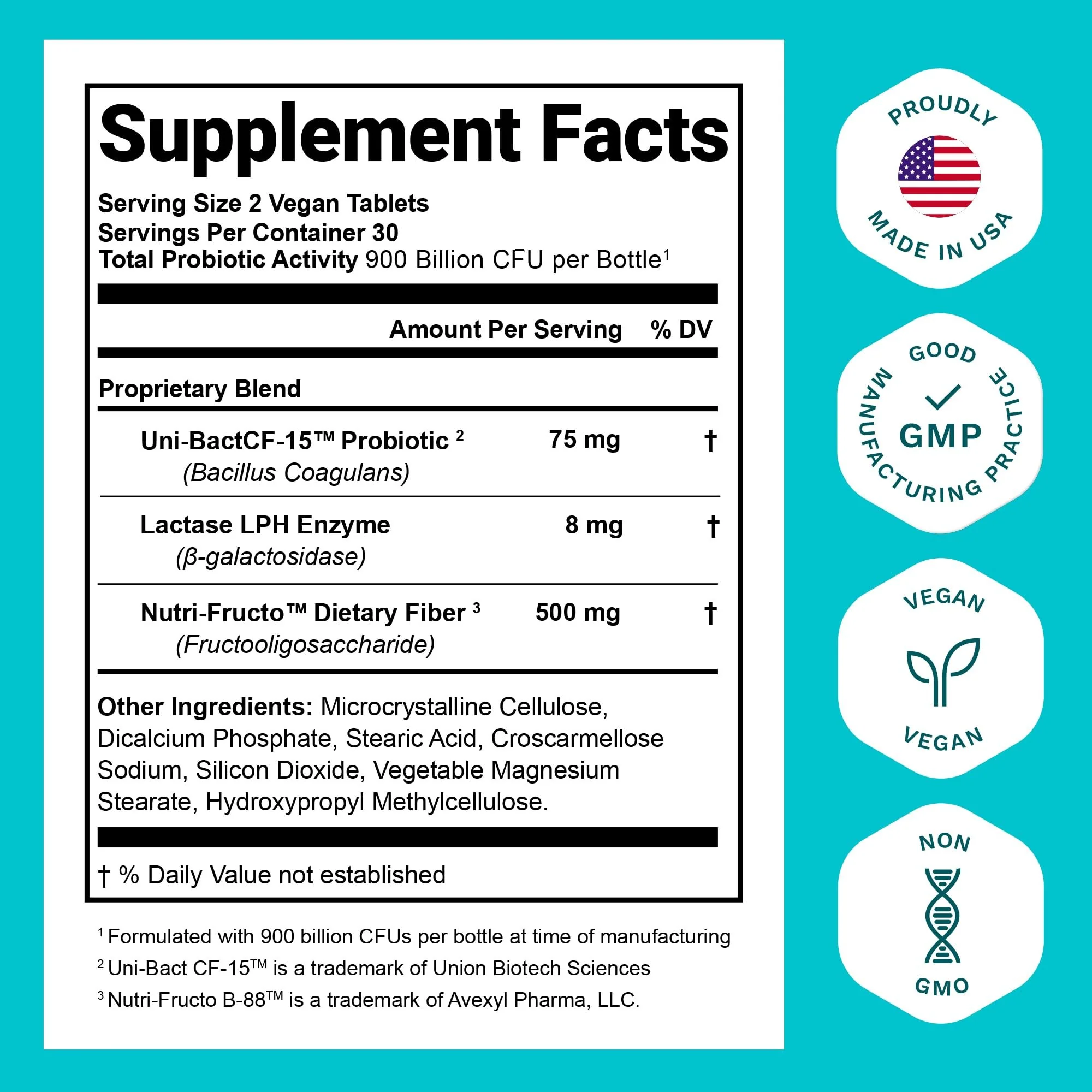 Nutrition Essentials Probiotics for Women & Men with Lactase Enzyme & Prebiotic Fiber – 3 Count of 60 Tablets - Image 2