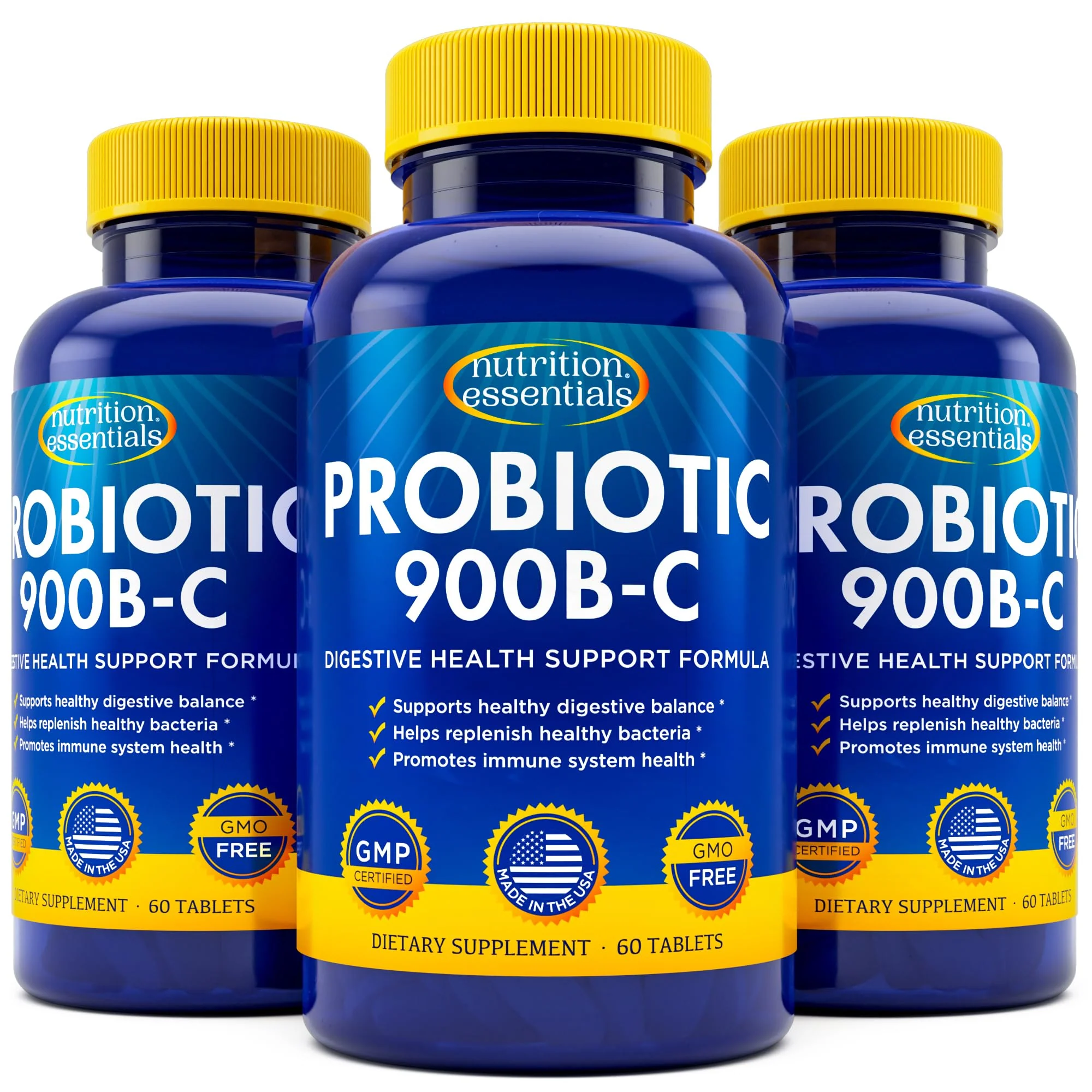 Nutrition Essentials Probiotics for Women & Men with Lactase Enzyme & Prebiotic Fiber – 3 Count of 60 Tablets - Image 9