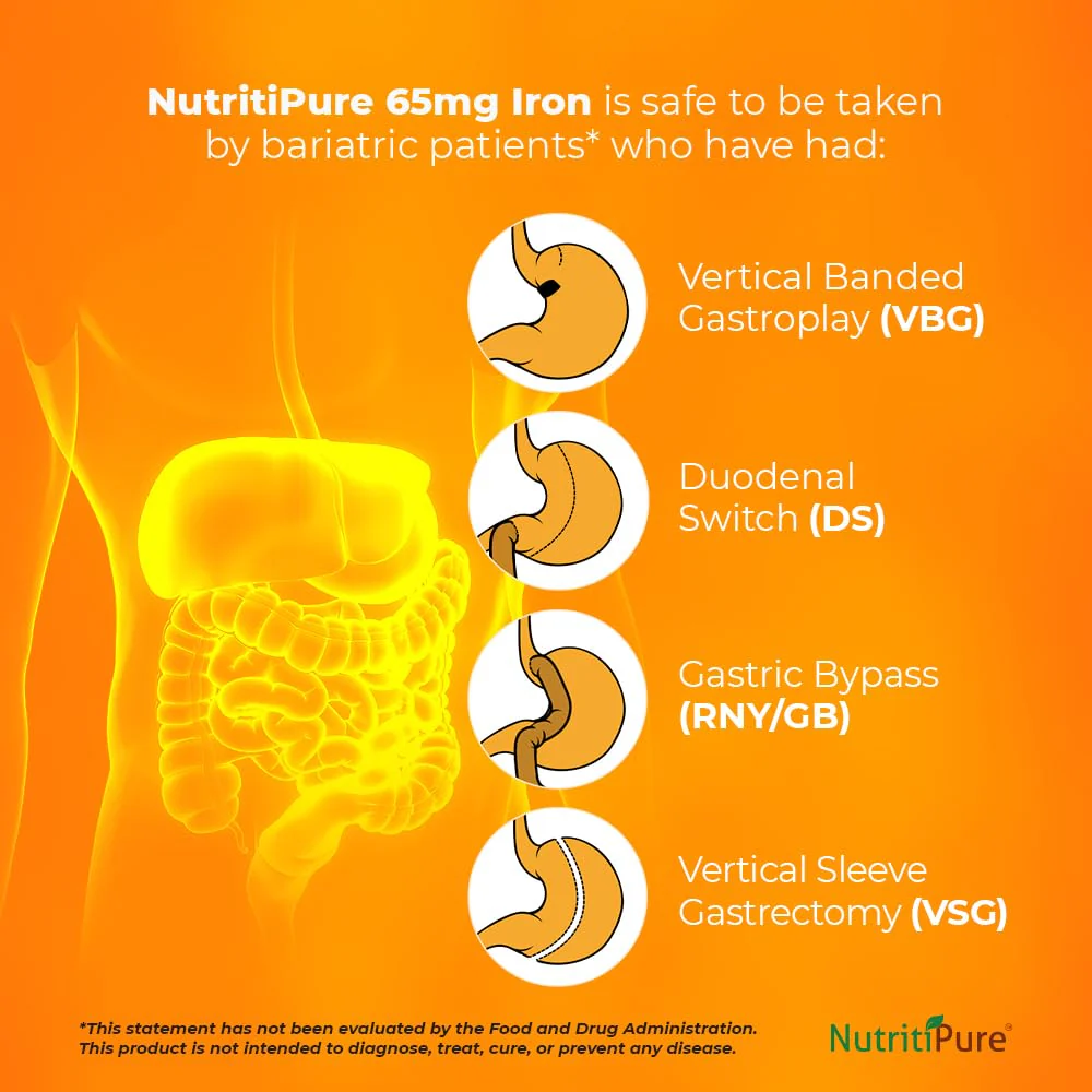 NutritiPure Chewable Iron 65 mg with Vitamin C 270 mg – Orange Flavor, 60 Count - Image 6