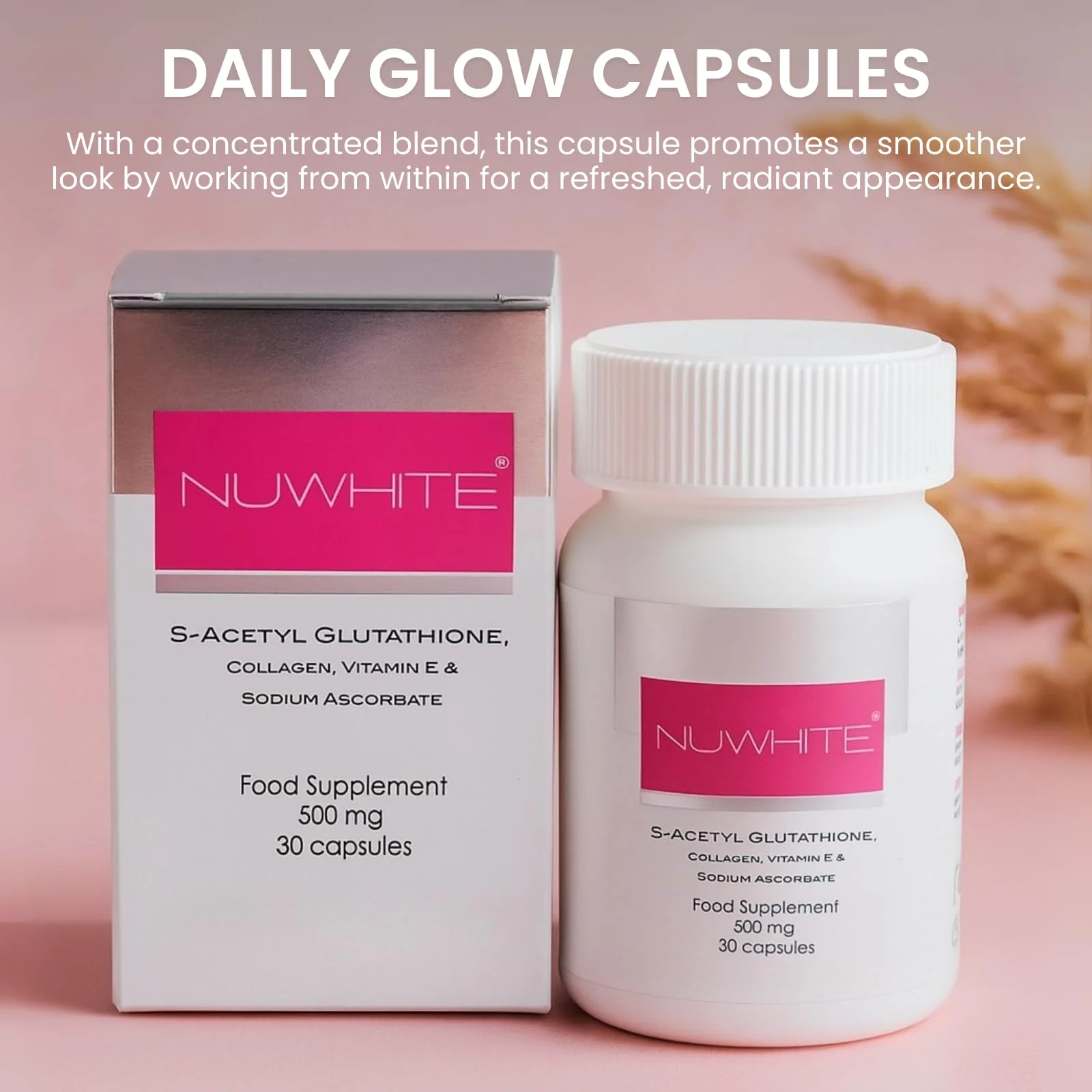 NuWhite S-Acetyl Glutathione 30 Capsules – New Improved Formula for Radiant Skin - Image 2