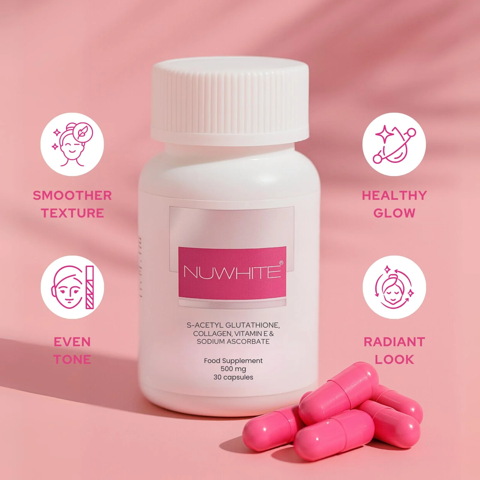 NuWhite S-Acetyl Glutathione 30 Capsules – New Improved Formula for Radiant Skin - Image 4