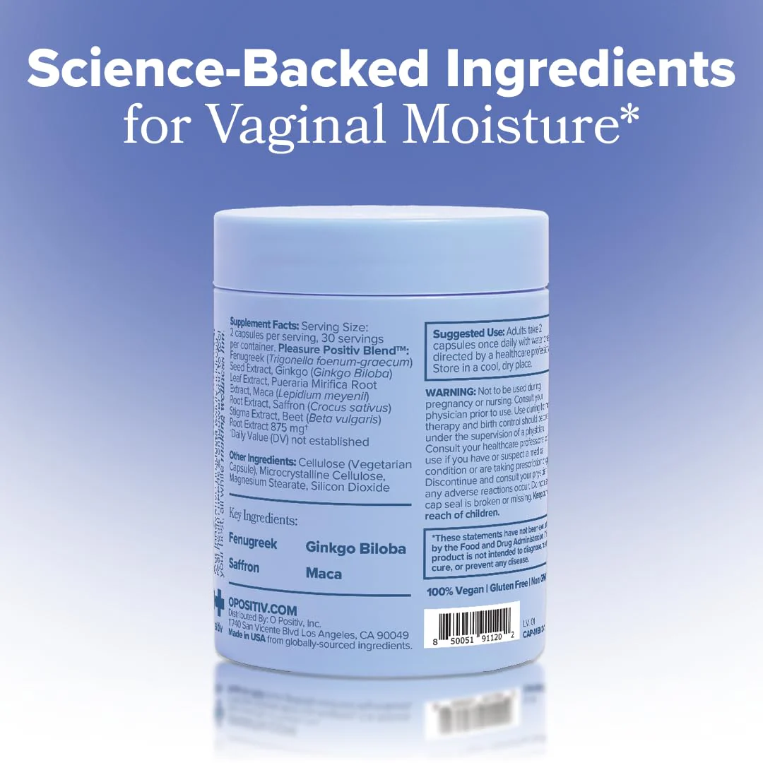 O Positiv MENO Vaginal Moisture Support Capsules – Hormone-Free, OBGYN-Formulated (3-Pack, 30 Servings) - Image 13