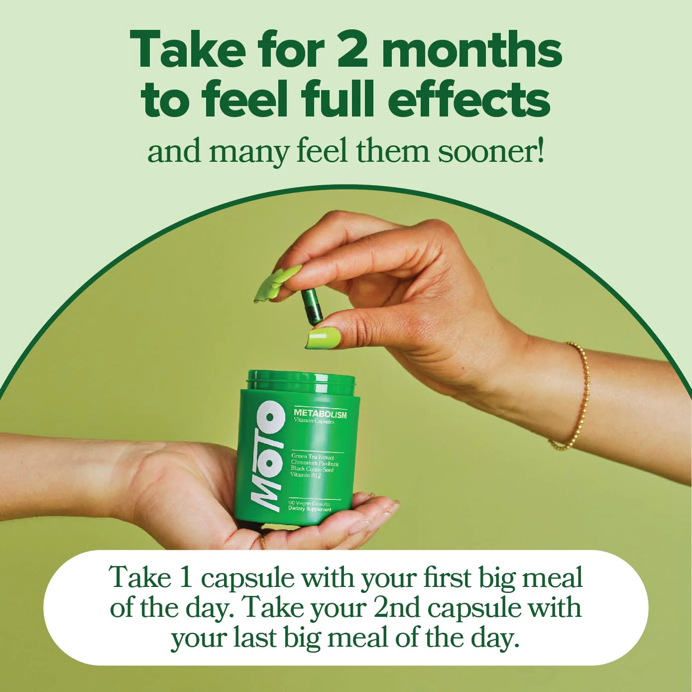 O Positiv Moto Women's Metabolism Support - Energy, Cravings, Vegan Capsules (30 Servings) - Image 4