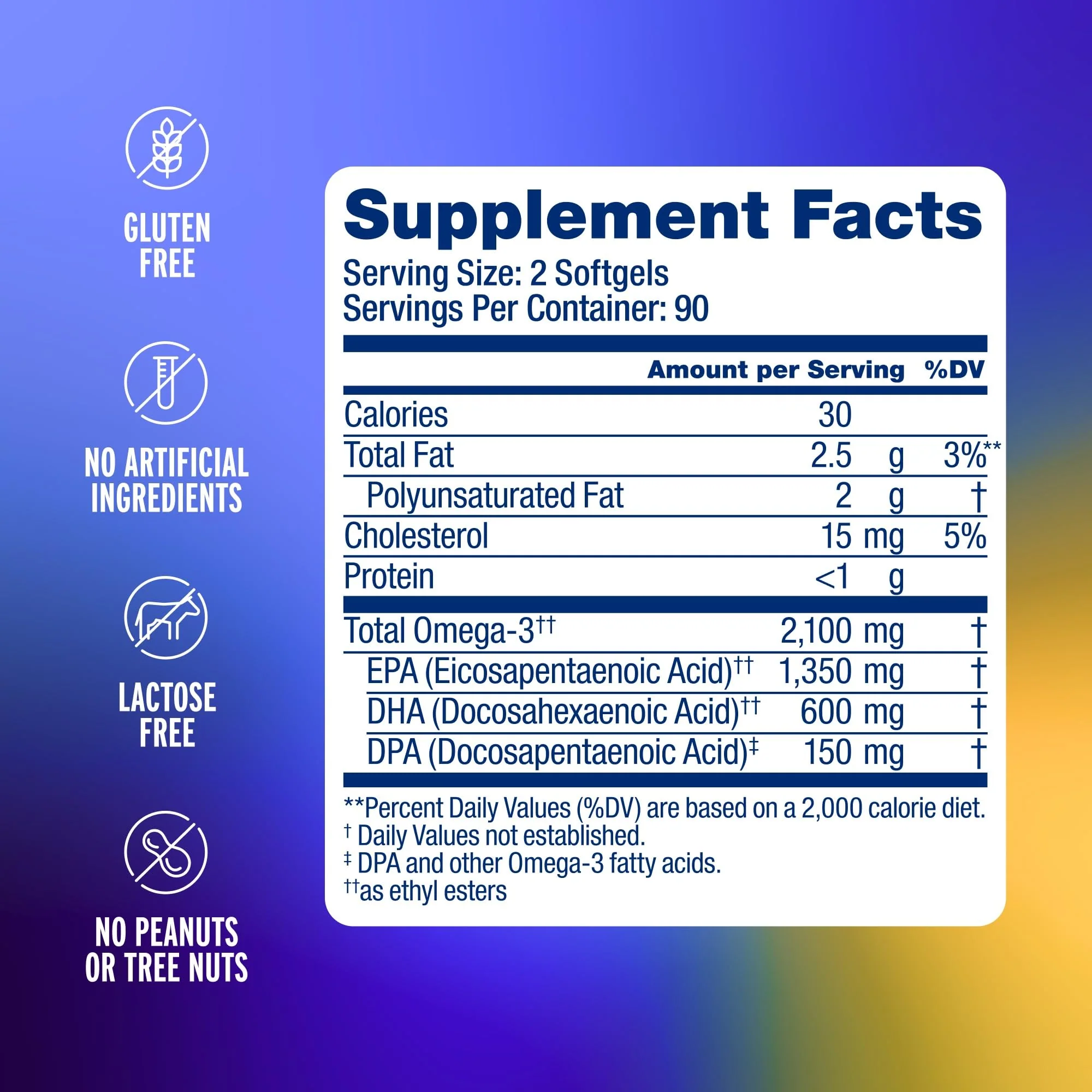 Oceanblue Omega-3 2100 — Triple-Strength Burpless Fish Oil (180 Softgels, Orange) - Image 2