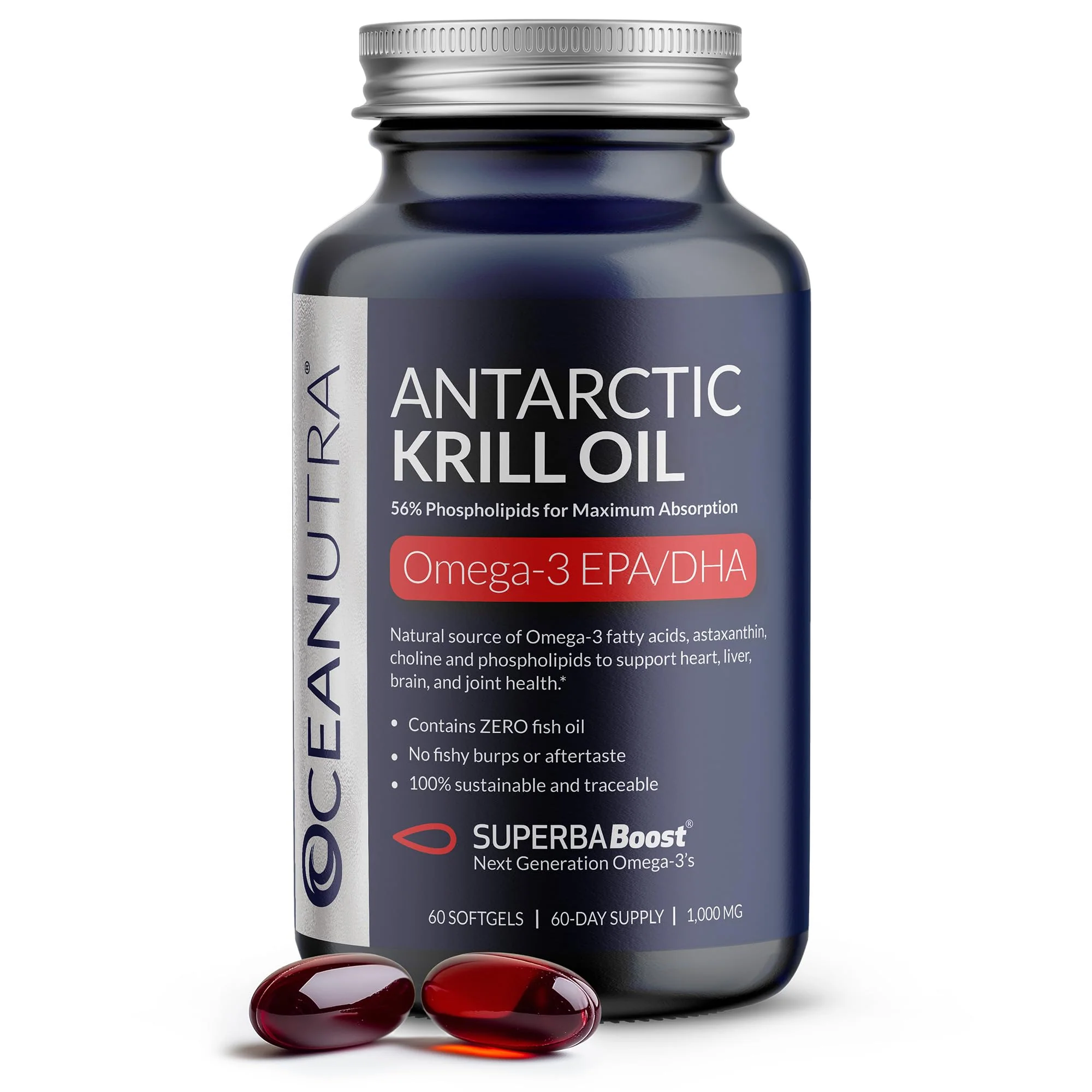 Oceanutra 100% Pure Krill Oil 1000mg – 56% Phospholipids, 60-Day Supply - Image 10