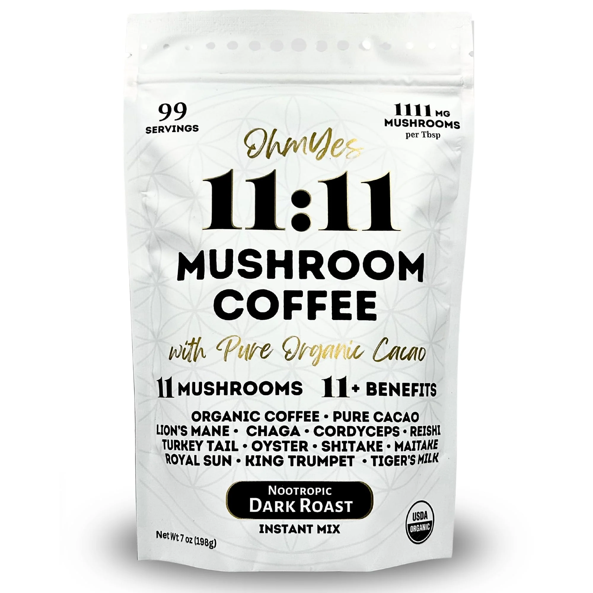 OhmYes 11 Mushroom Coffee + Cacao – Organic Nootropic Superfood Blend (7 oz) - Image 6