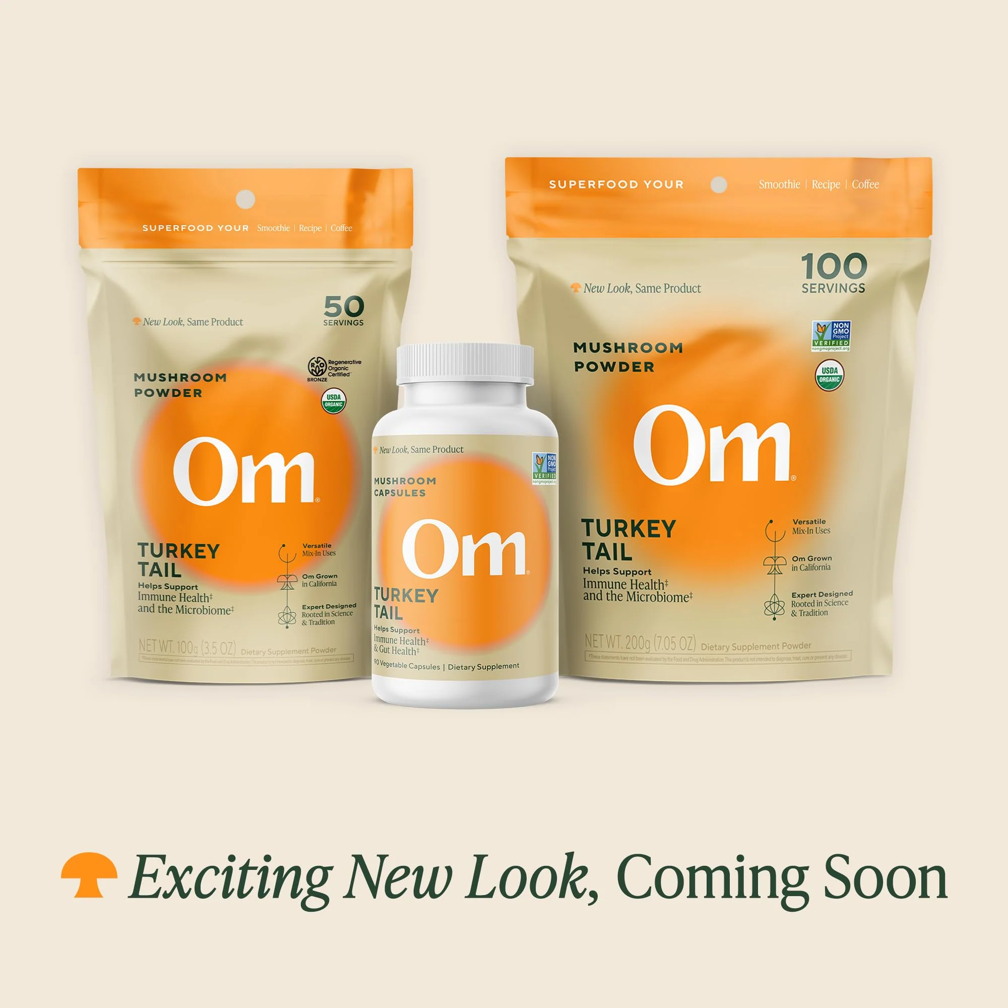Om Mushroom Superfood Turkey Tail Organic Mushroom Powder – 7.05 oz, 100 Servings - Image 2