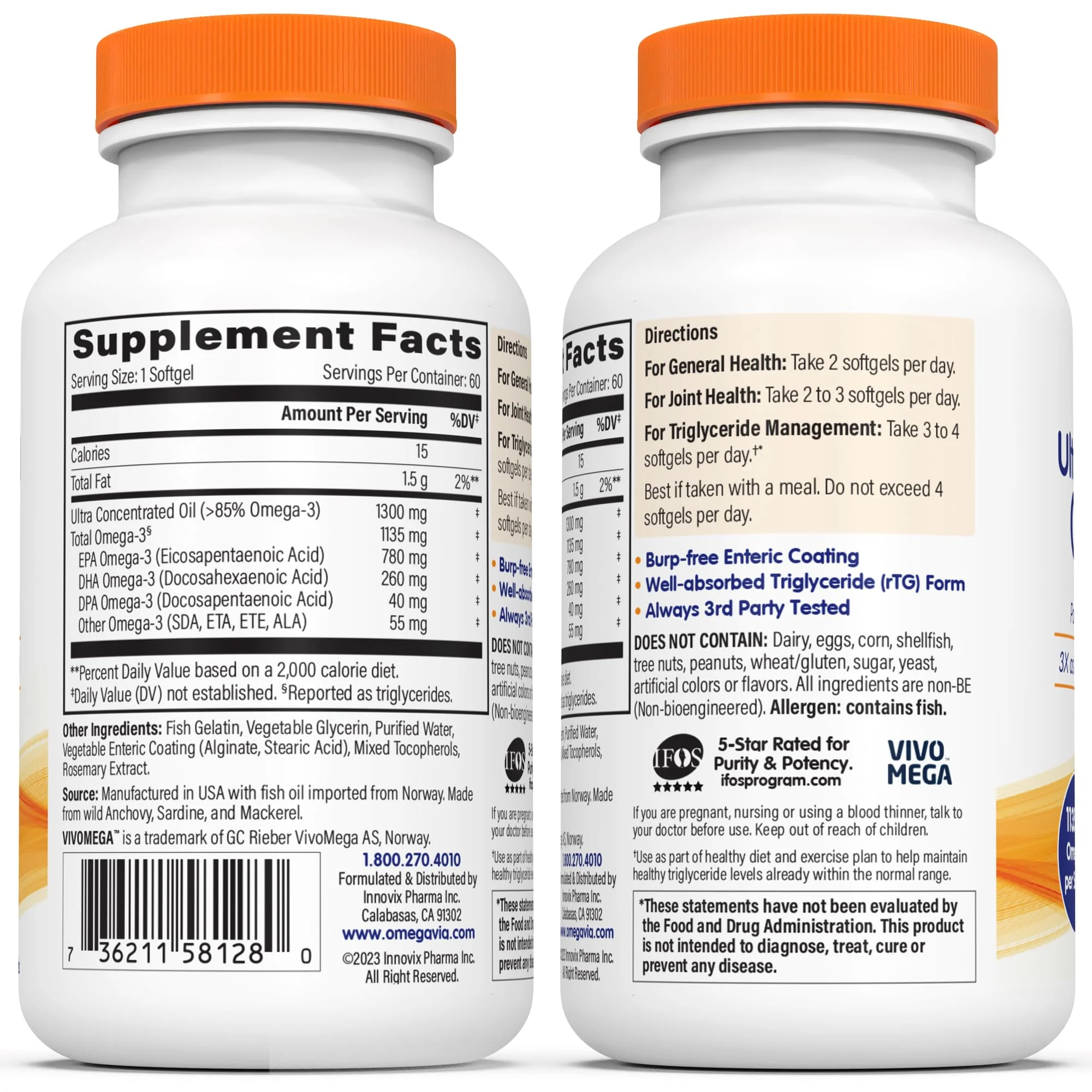 OmegaVia Ultra Concentrated Omega-3 Fish Oil Burpless — 60 Softgels, Triple Strength - Image 17