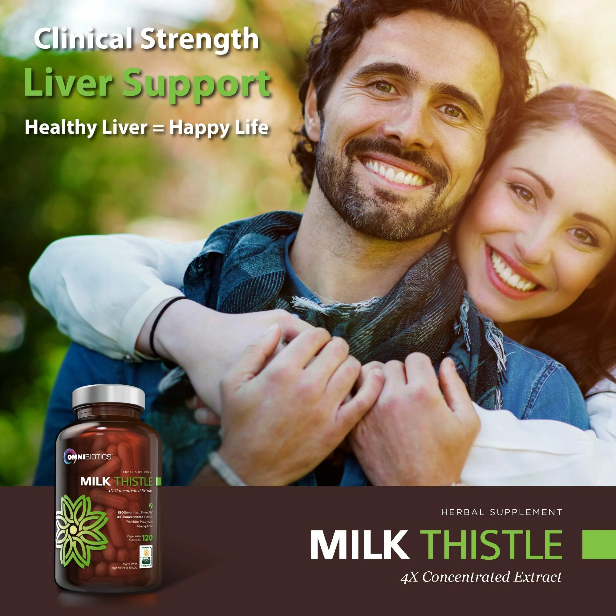 OmniBiotics Organic Milk Thistle 1500mg | 4X Concentrated Extract | 120 Vegan Capsules - Image 5