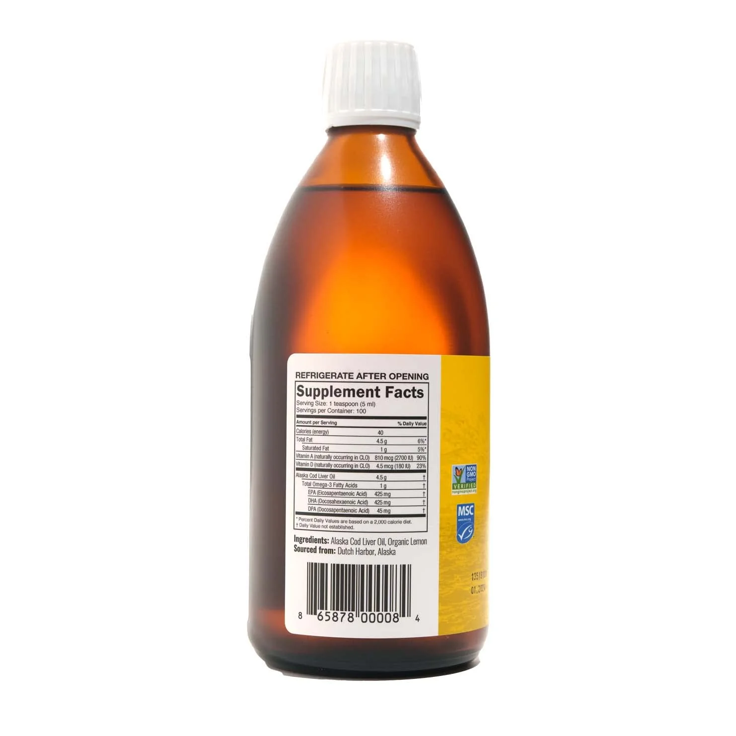 On Target Living Alaskan Cod Liver Oil – Organic Lemon 16.67 oz | Line Caught USA | Vitamin D | Omega-3 DHA/EPA | Non-GMO - Image 6