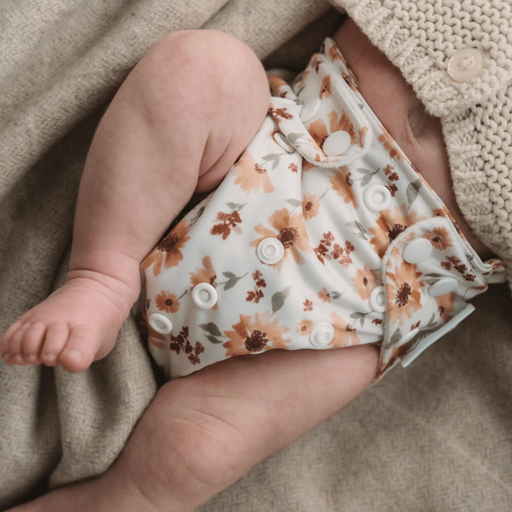 One Size All-In-One Reusable Cloth Nappy - Meadow - Image 5