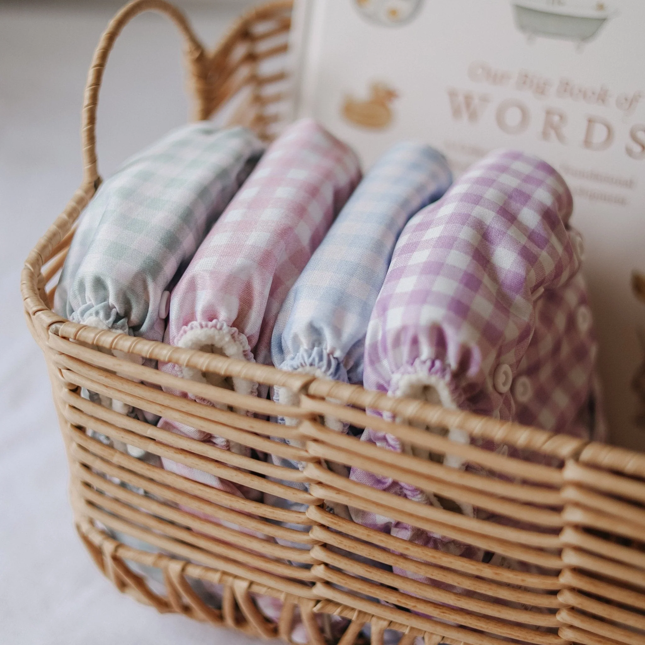 One Size All-In-One Reusable Cloth Nappy - Rose Gingham - Image 5