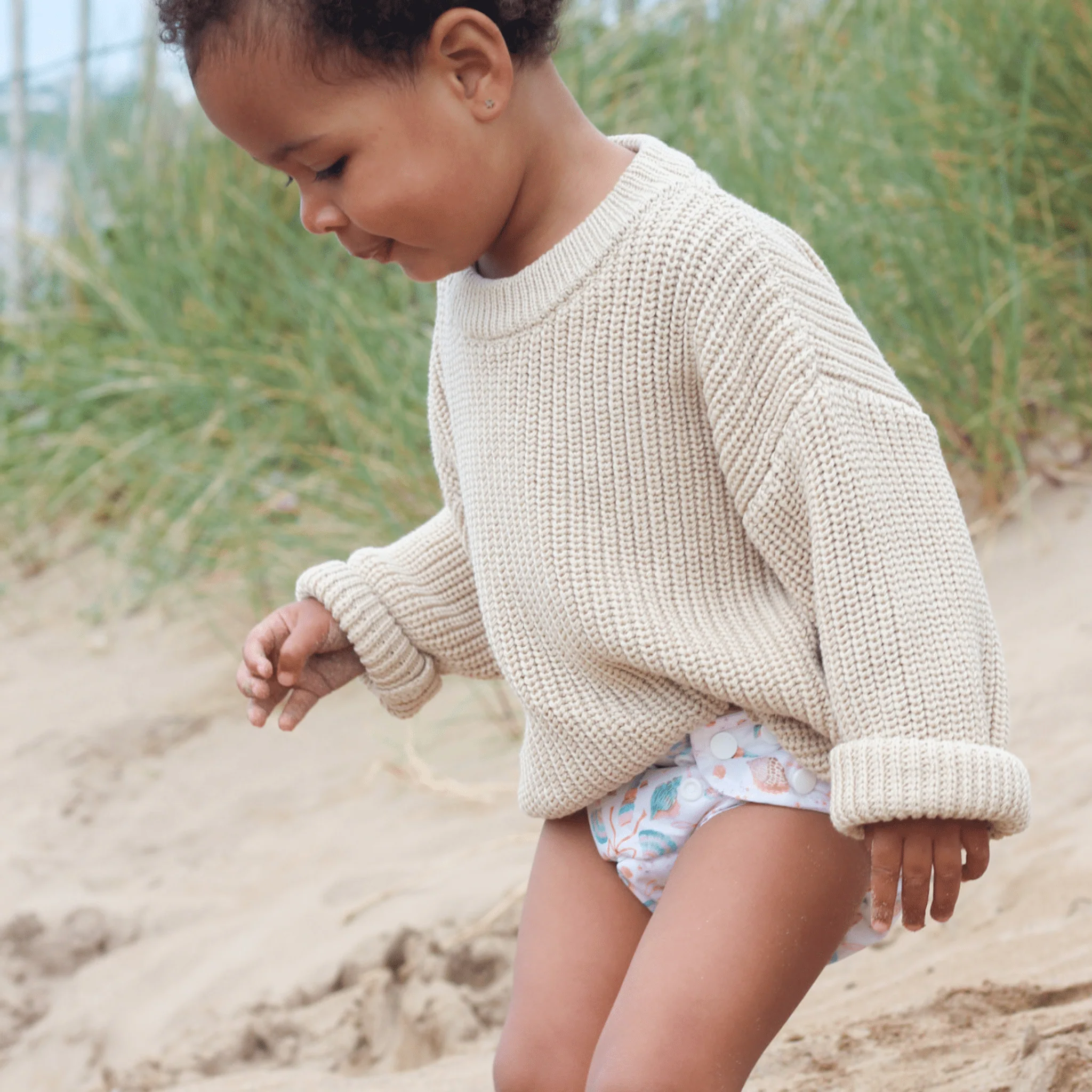 One Size Baby to Toddler Reusable Swim Nappies - Seashell Belle - Image 4