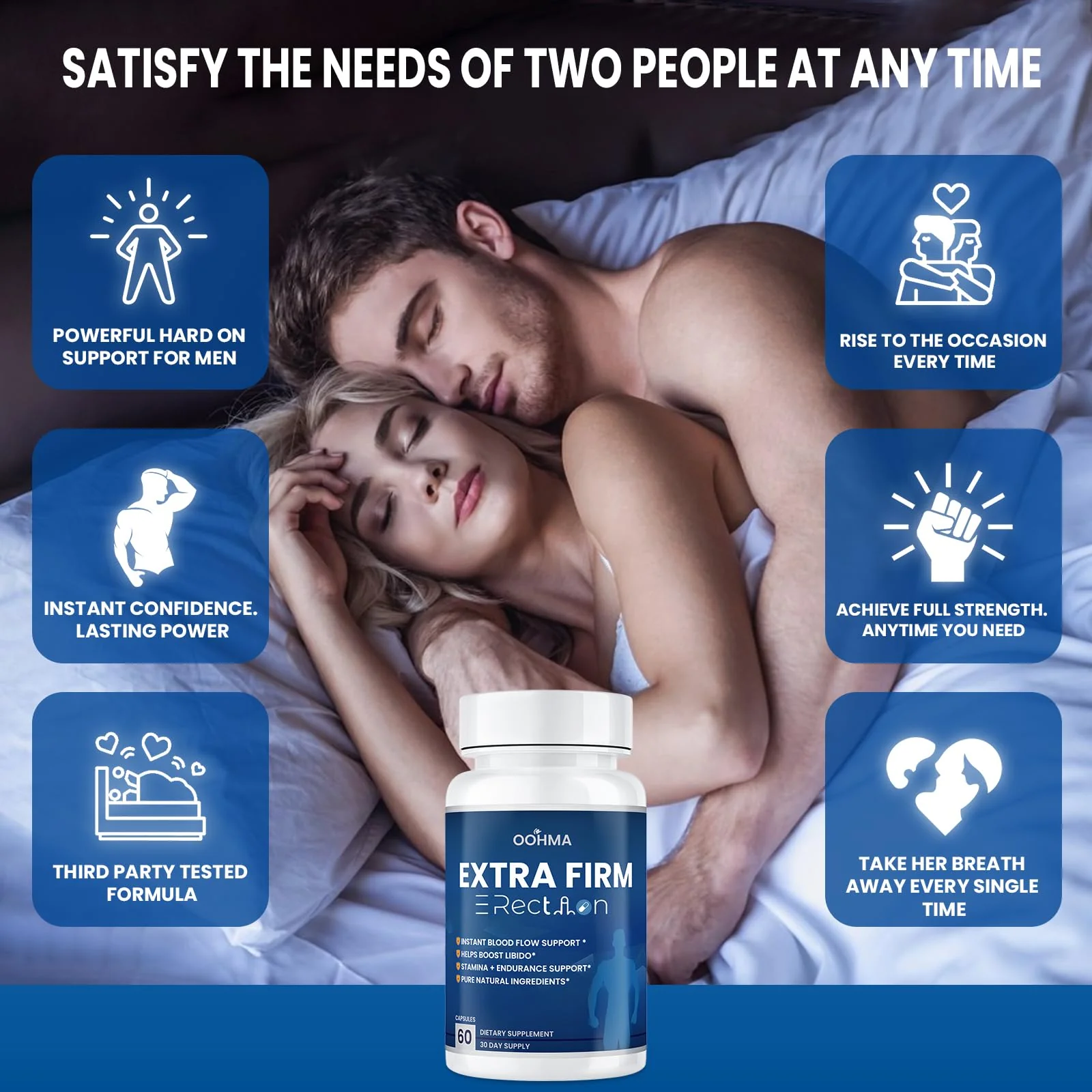 Oohma Male Enhancing Supplement – Fast-Acting Blood Flow, Length & Girth, Stamina | 3rd-Party Tested - Image 3