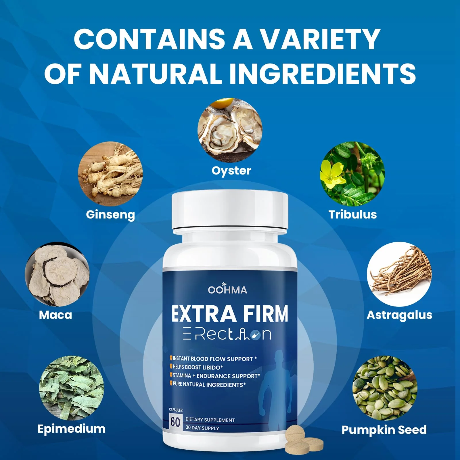 Oohma Male Enhancing Supplement – Fast-Acting Blood Flow, Length & Girth, Stamina | 3rd-Party Tested - Image 6