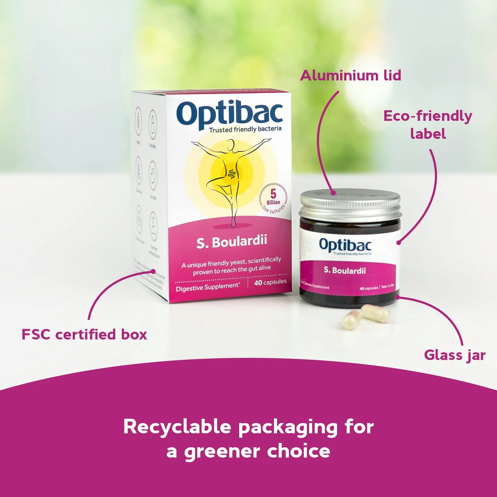 OptiBac Saccharomyces boulardii | 5 Billion Live Cultures | Vegan & Gluten Free | 80 Capsules - Image 6