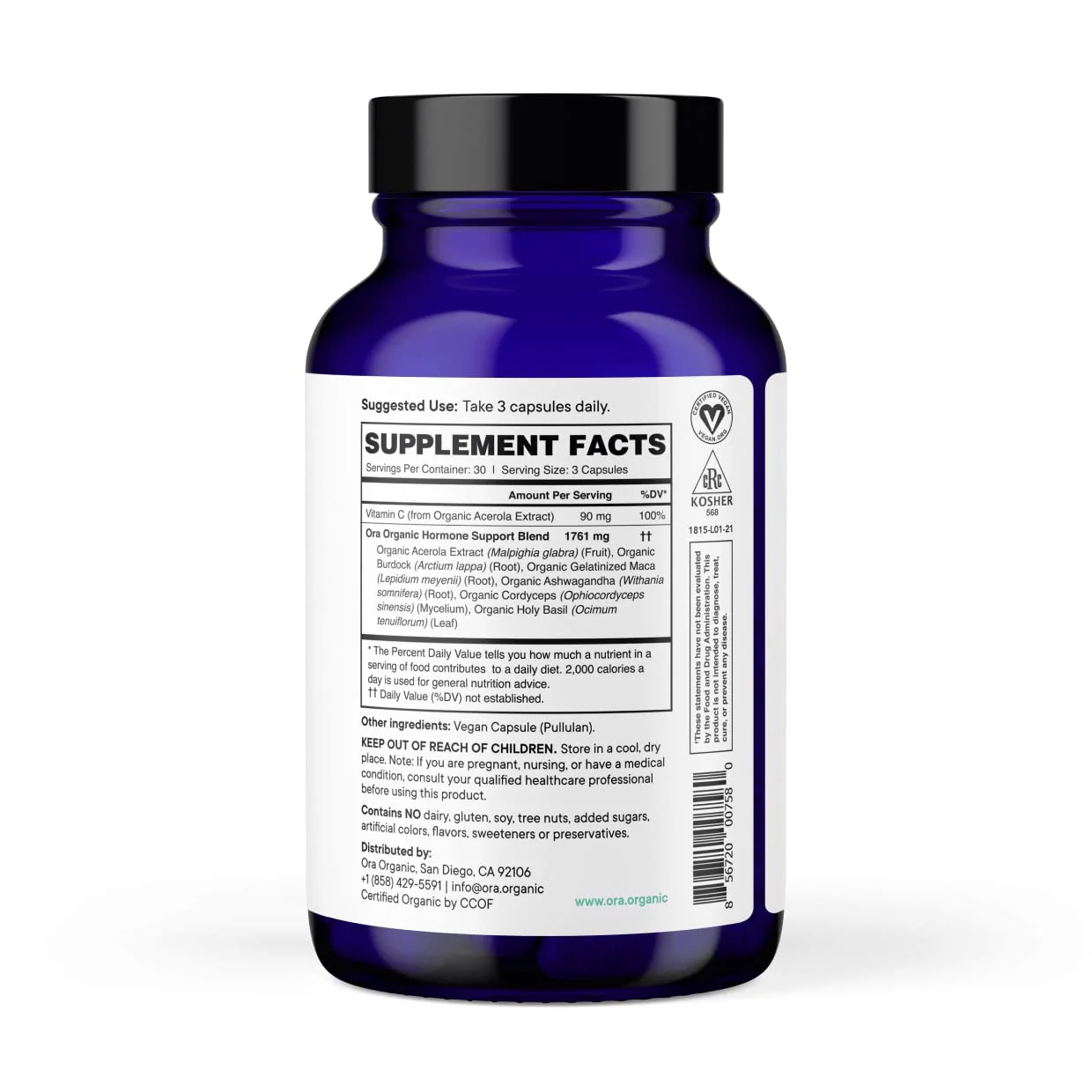 Ora Organic Hormone Balance for Women | Hormonal Acne & PMS Support | 90 Capsules - Image 4