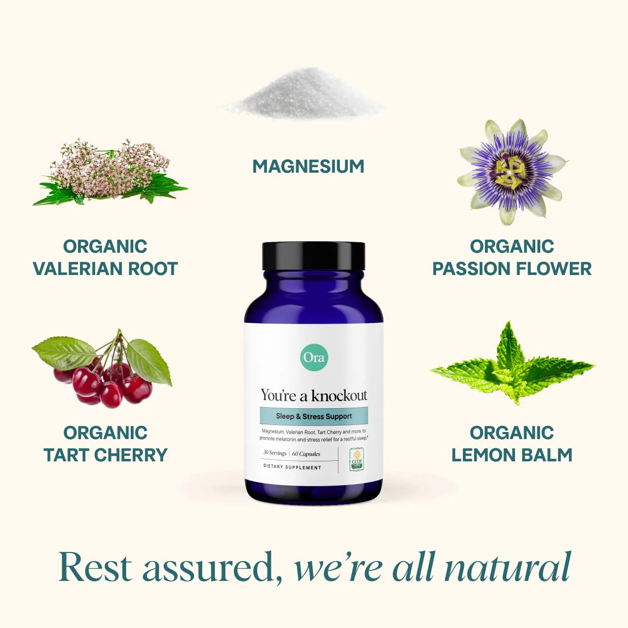 Ora Organic Natural Sleep Aid with Melatonin from Tart Cherry – Calming Herbal Blend, 60 Capsules - Image 7