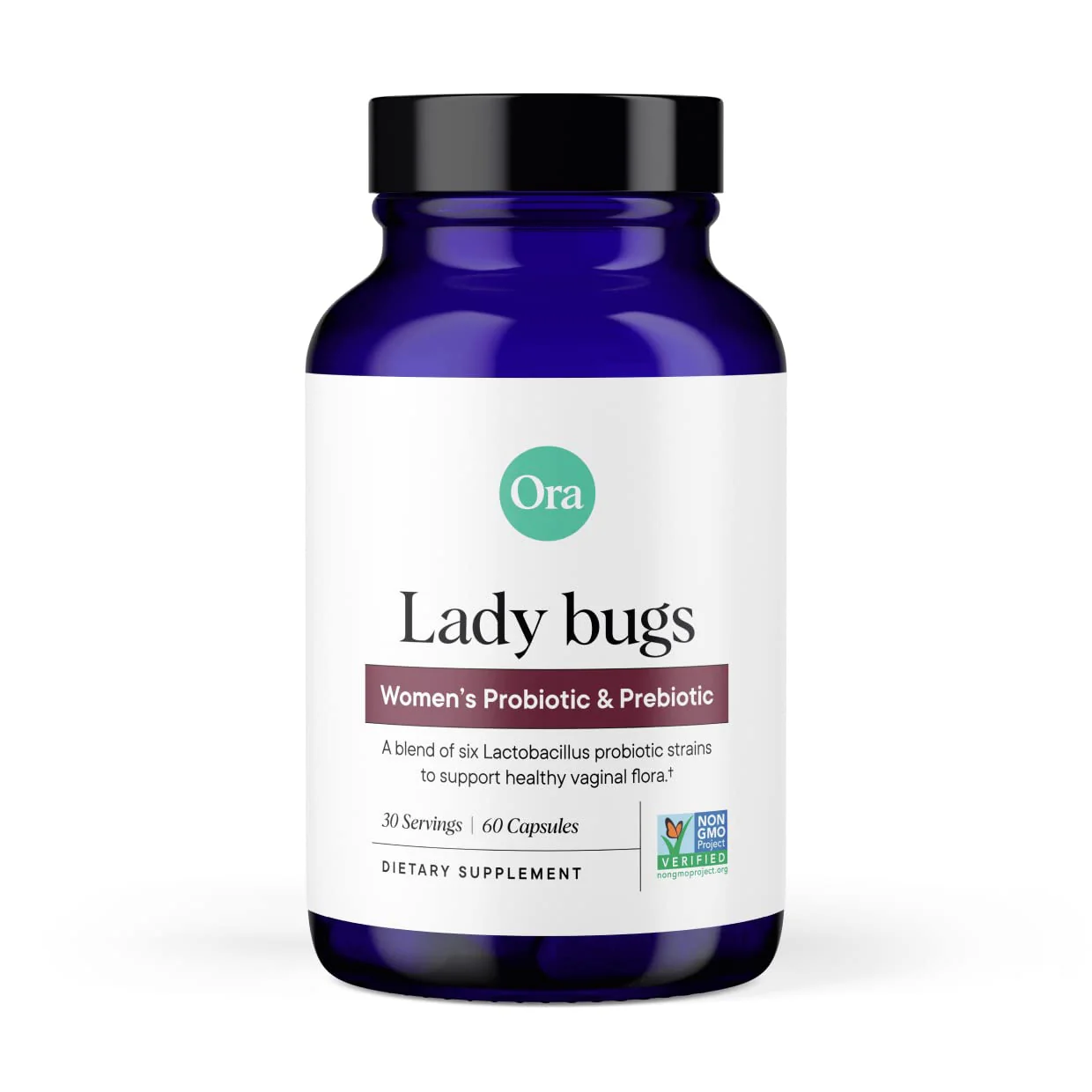 Ora Organic Prebiotics & Probiotics for Women — 16B CFU, 6 Strains, 60 Vegan Capsules
