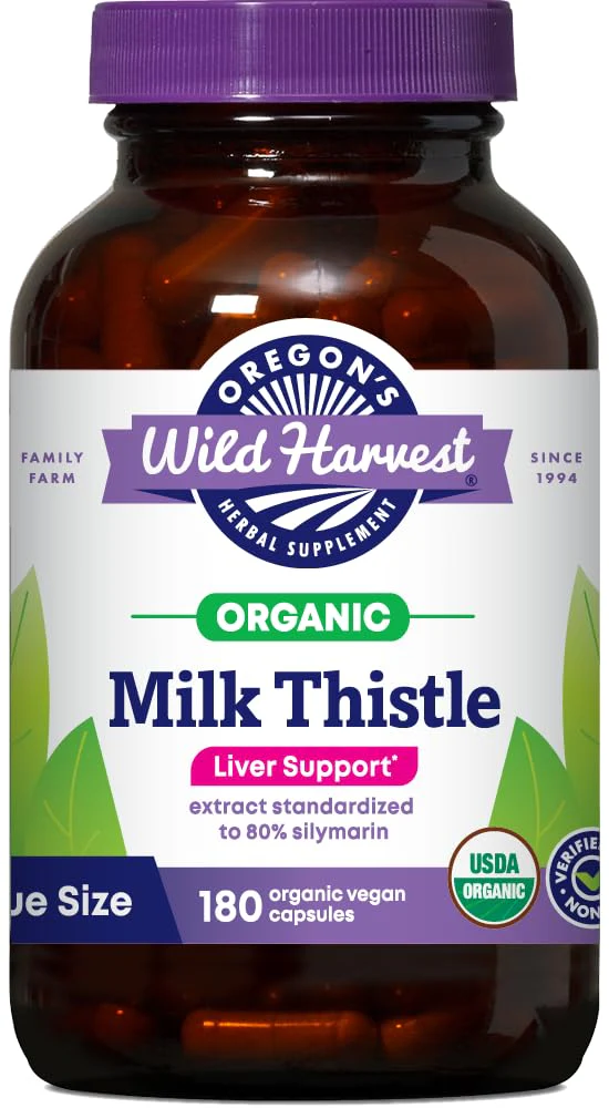 Oregon's Wild Harvest Milk Thistle Organic Non-GMO Vegan Capsules – 180 Count - Image 7