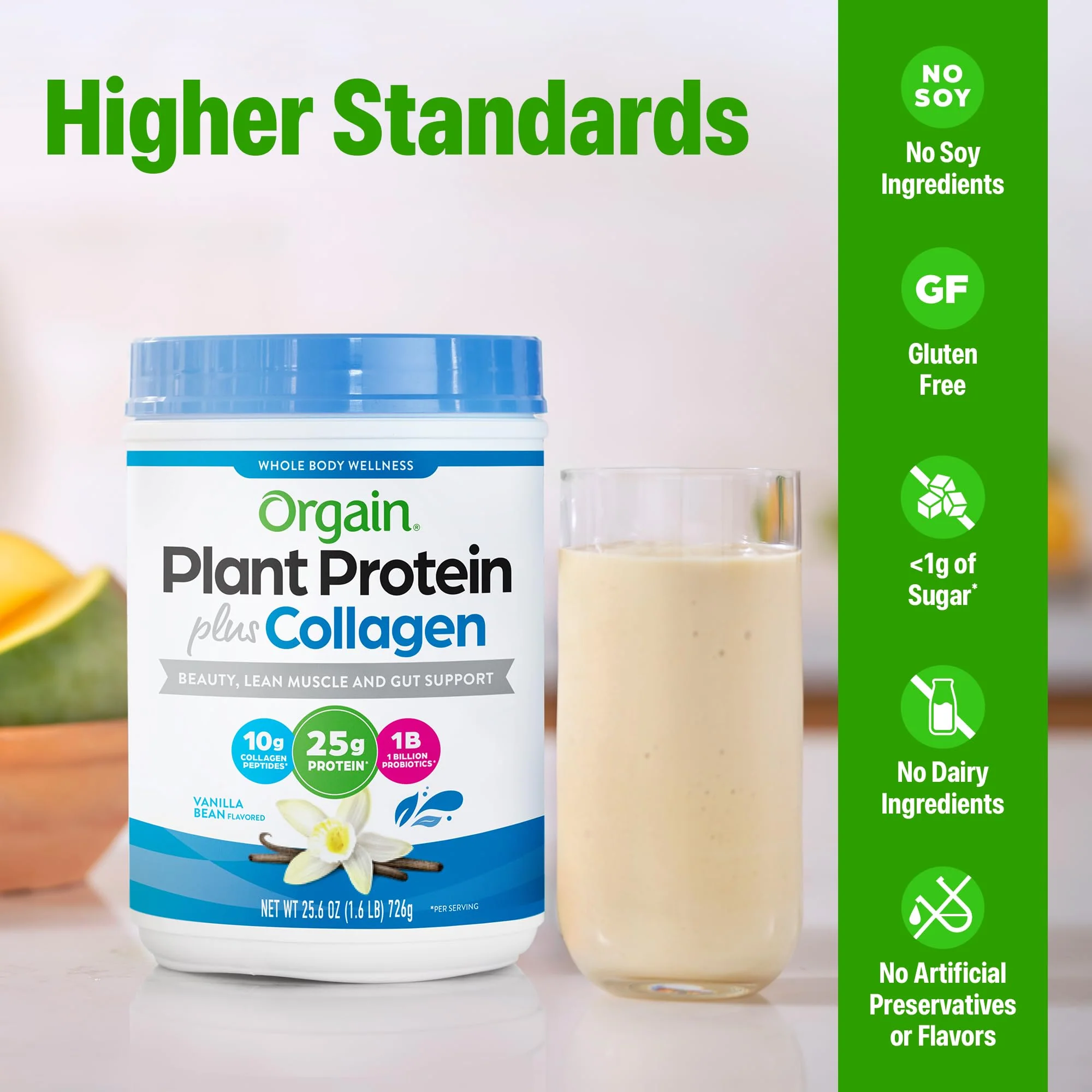 Orgain Protein Powder + Collagen, Vanilla Bean — 25g Protein, 10g Collagen, 1B Probiotics, Gluten Free - Image 10