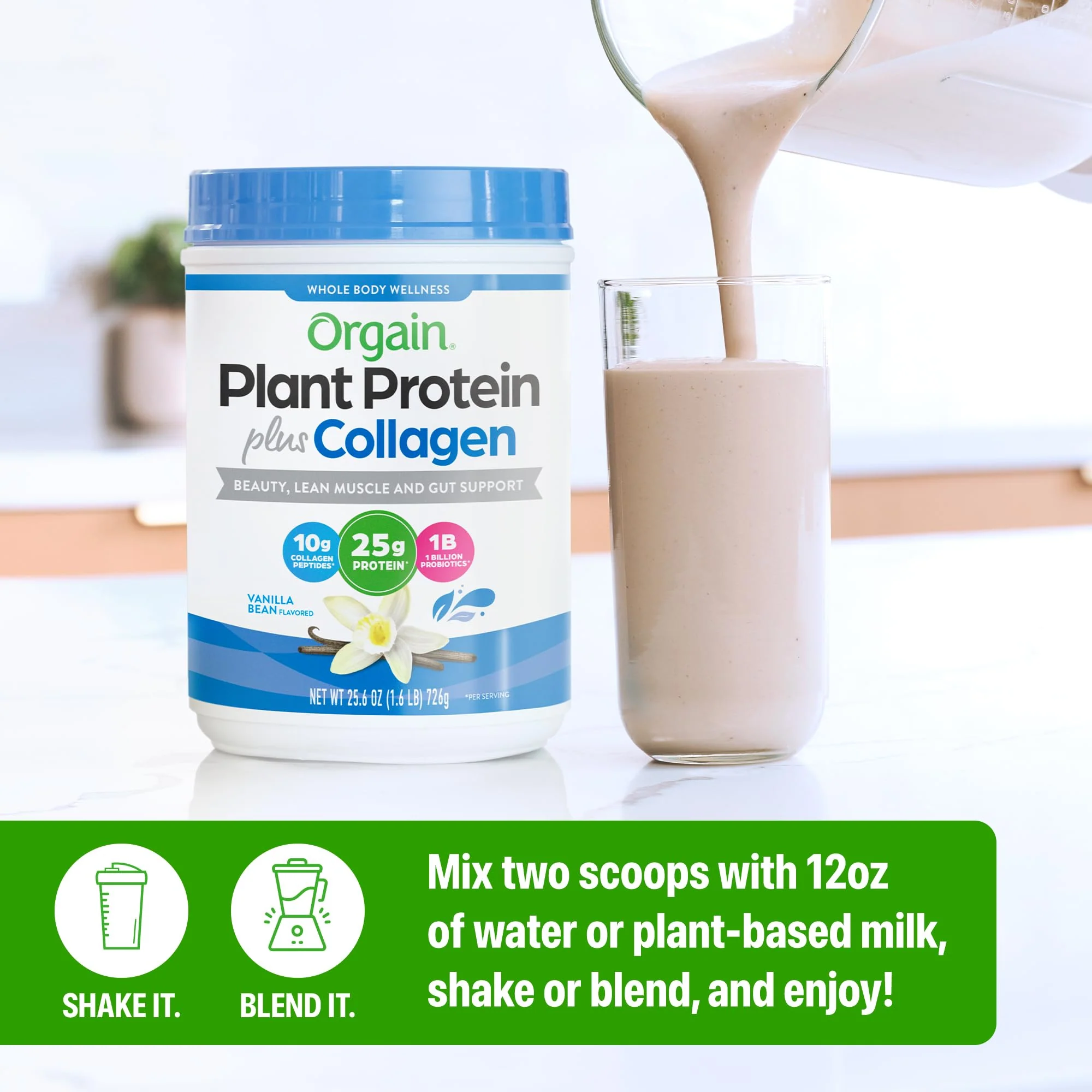 Orgain Protein Powder + Collagen, Vanilla Bean — 25g Protein, 10g Collagen, 1B Probiotics, Gluten Free - Image 12
