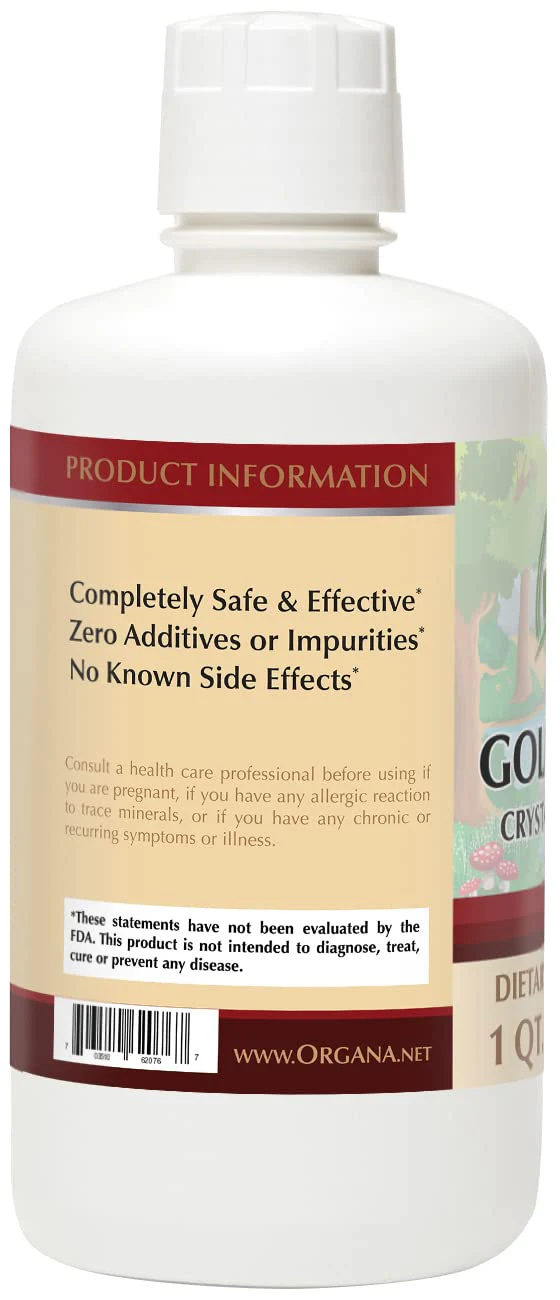 Organa Pure Crystalline Liquid Gold Supplement - 30 PPM, 32 oz Colloidal Minerals - Image 2