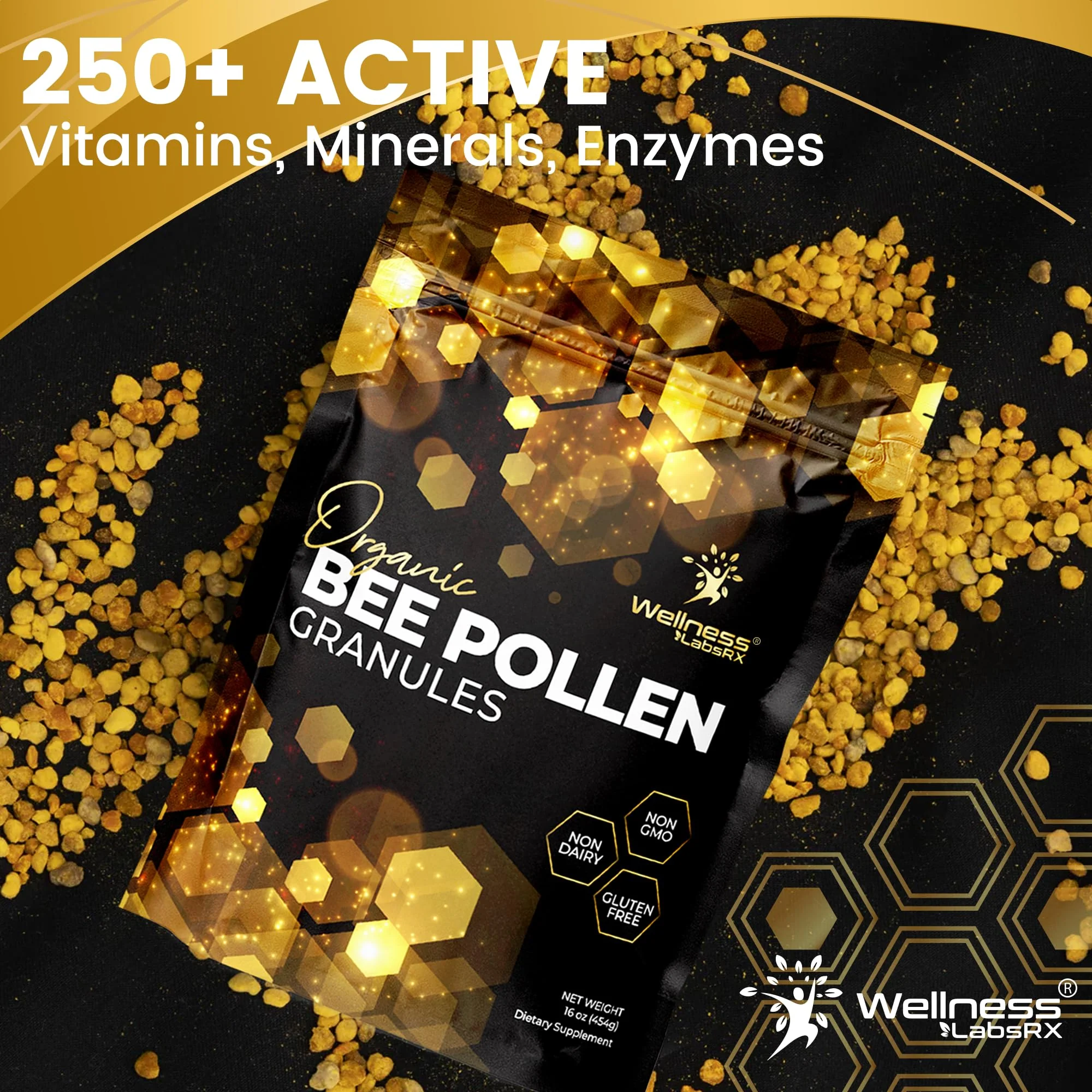 Organic Bee Pollen Granules 2 Lbs - WellnessLabsRx | Immune Support, Energy & Digestive Wellness - Gluten-Free - USA Made - Image 7