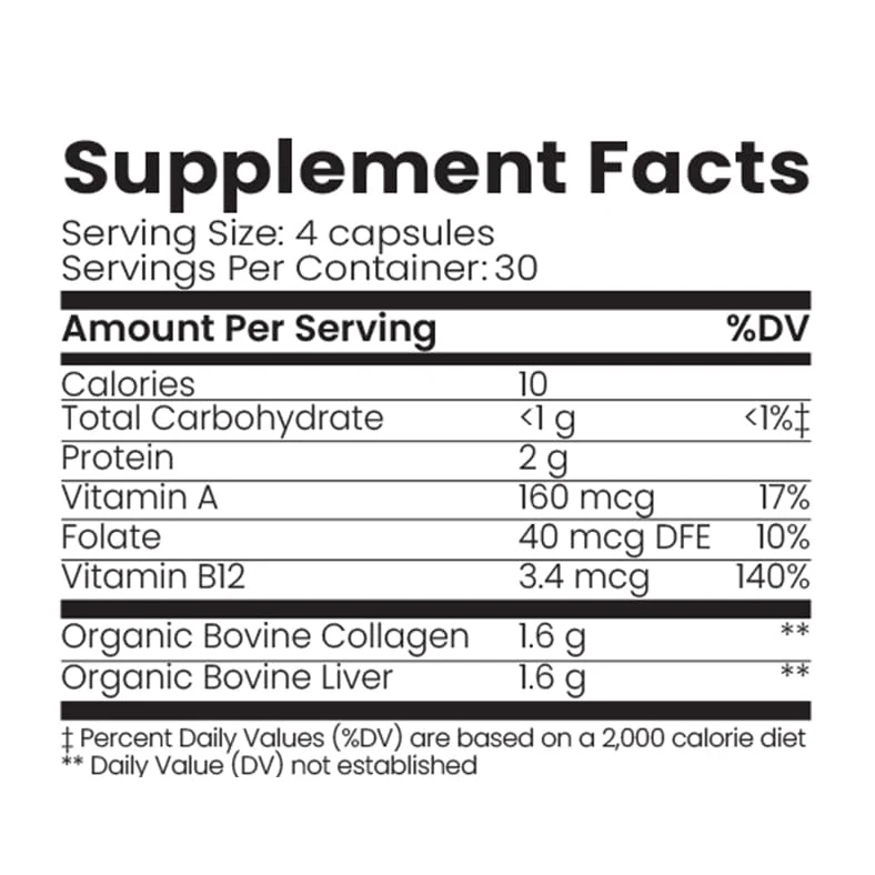Organic Collagen Australia Pure Collagen & Liver Capsules – 120 Capsules - Image 7