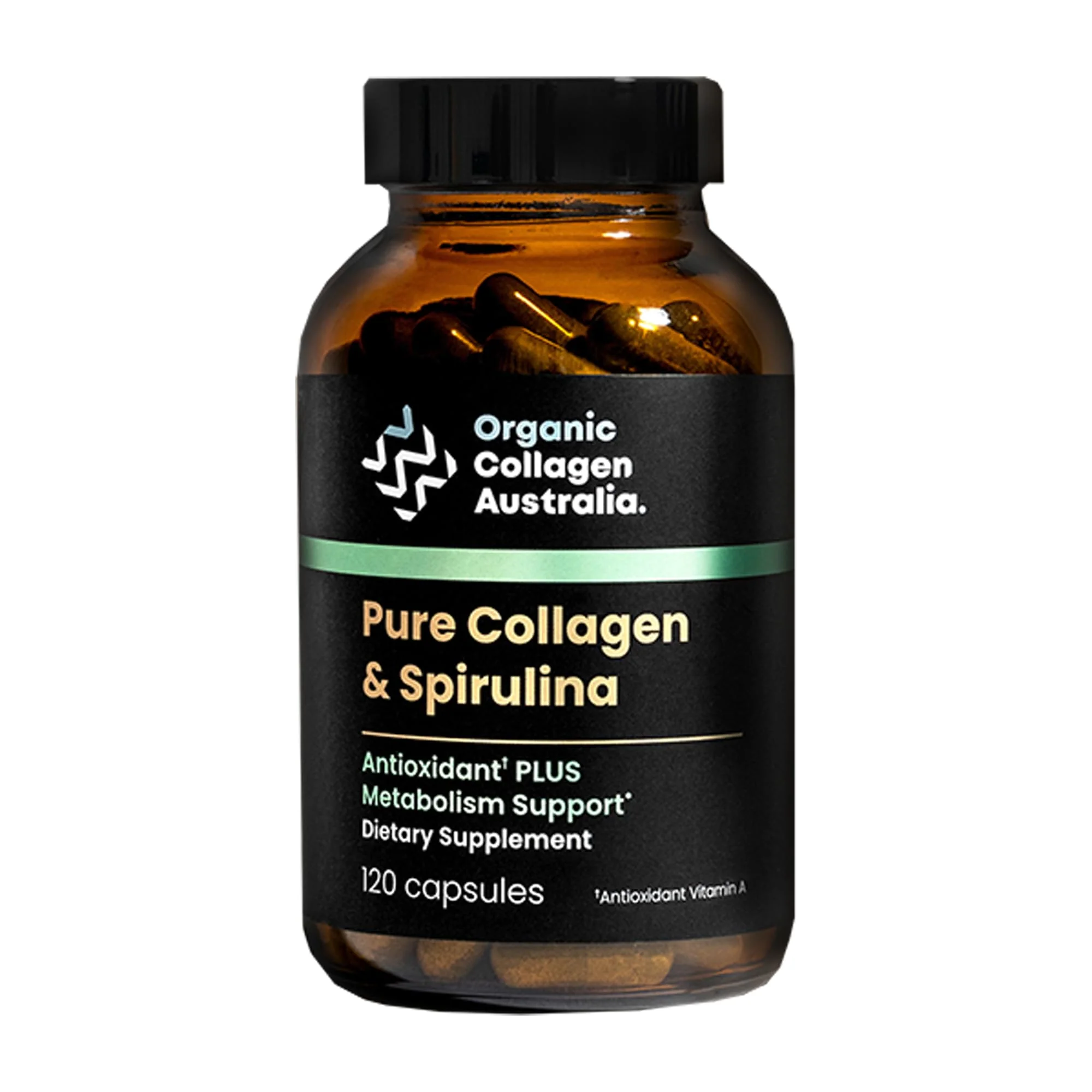 Organic Collagen Australia – Pure Collagen & Spirulina Capsules (120 Capsules)
