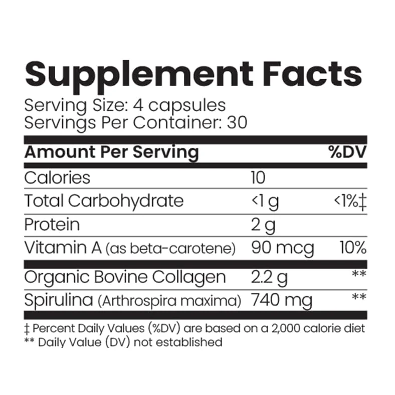 Organic Collagen Australia – Pure Collagen & Spirulina Capsules (120 Capsules) - Image 7
