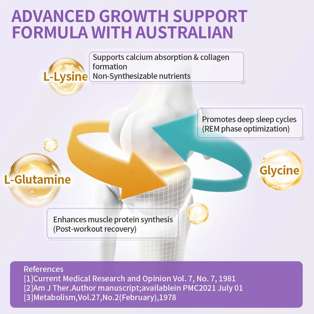 Organic Garden Height Support Capsules for Teens & Young Adults | Red Algae Calcium, L-Lysine - Image 3