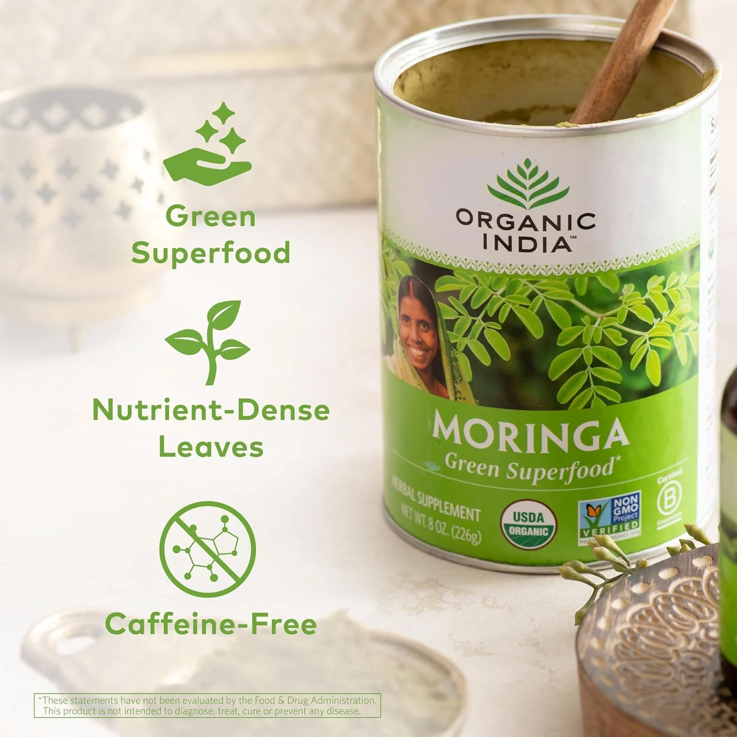 Organic India Moringa Powder – Moringa Oleifera Leaf Green Superfood, 2-Pack, USDA Organic - Image 3