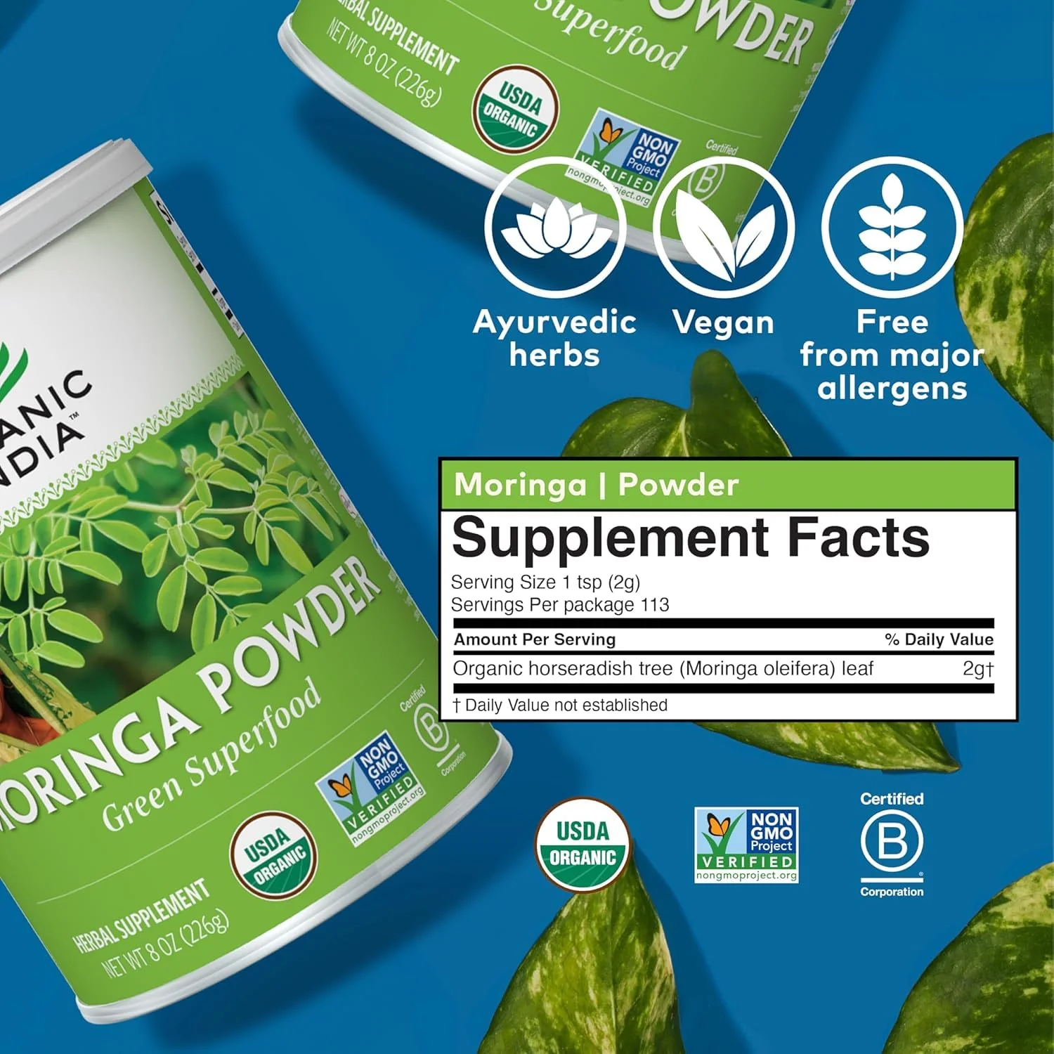 Organic India Moringa Powder – Moringa Oleifera Leaf Green Superfood, 2-Pack, USDA Organic - Image 7