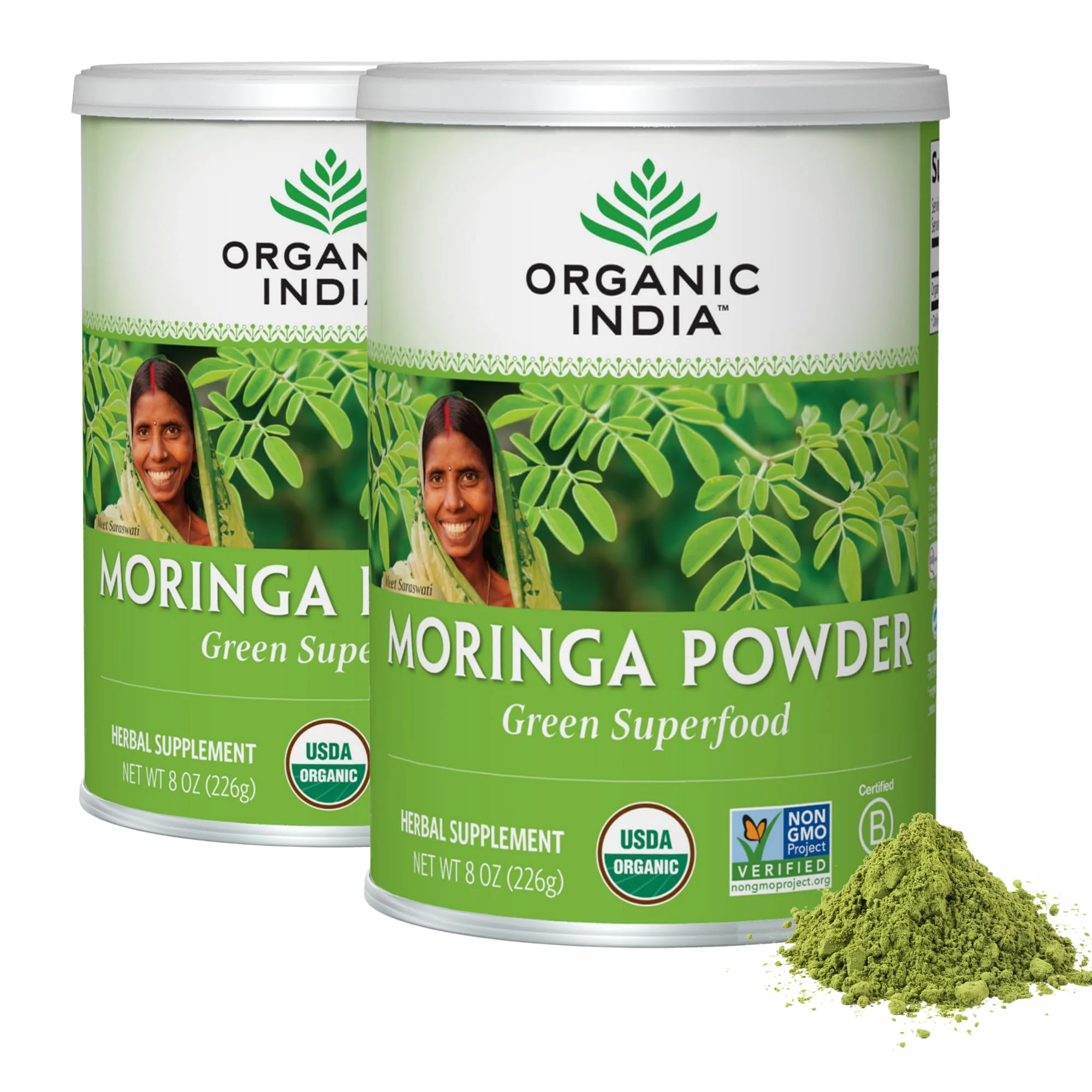 Organic India Moringa Powder – Moringa Oleifera Leaf Green Superfood, 2-Pack, USDA Organic - Image 8