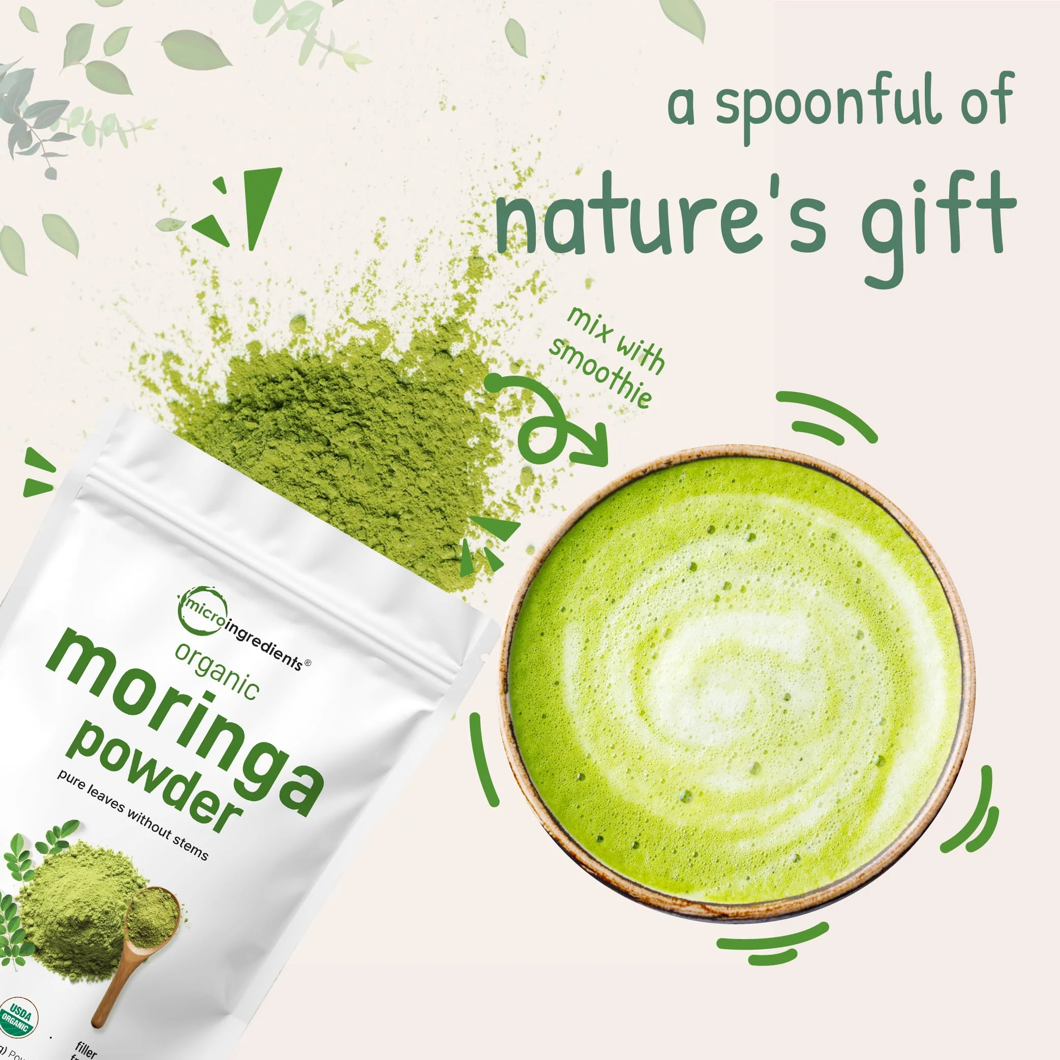 Organic Moringa Oleifera Leaf Powder - 2 lbs | India Grown, Antioxidants & Immune Vitamins | Vegan - Image 6