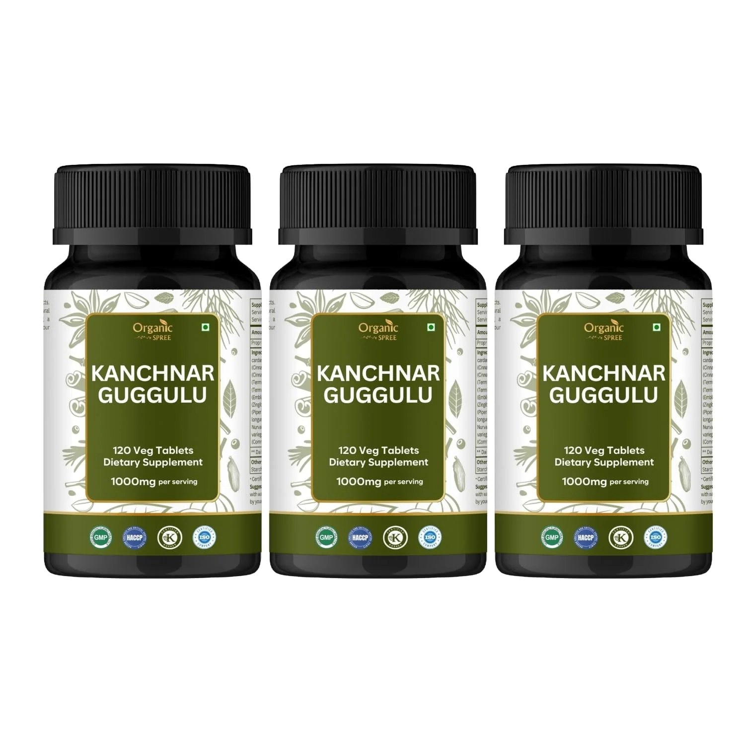 ORGANIC SPREE Kanchnar Guggulu 120 Tablets – Detox & Lymphatic Support