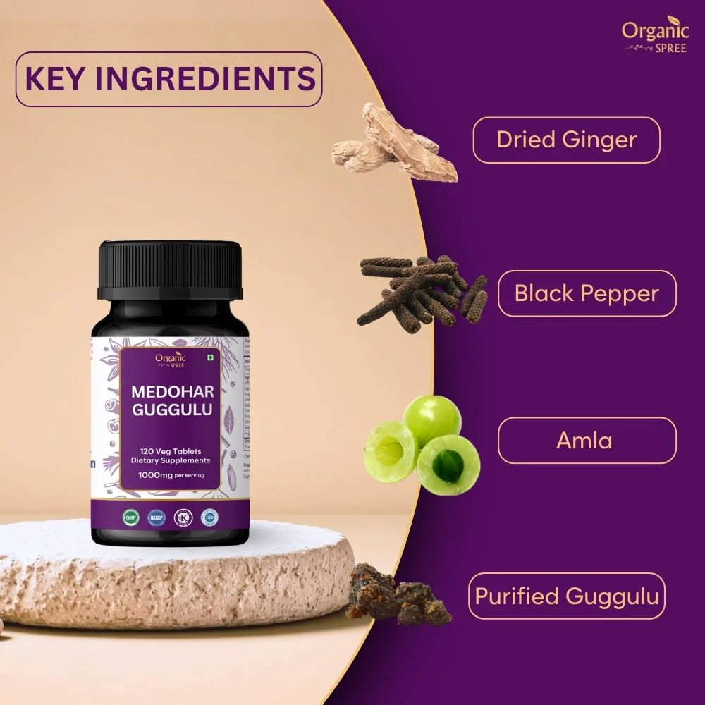 Organic Spree Medohar Guggulu 120 Tablets – Ayurvedic Metabolism & Immune Health (Pack of 2) - Image 2