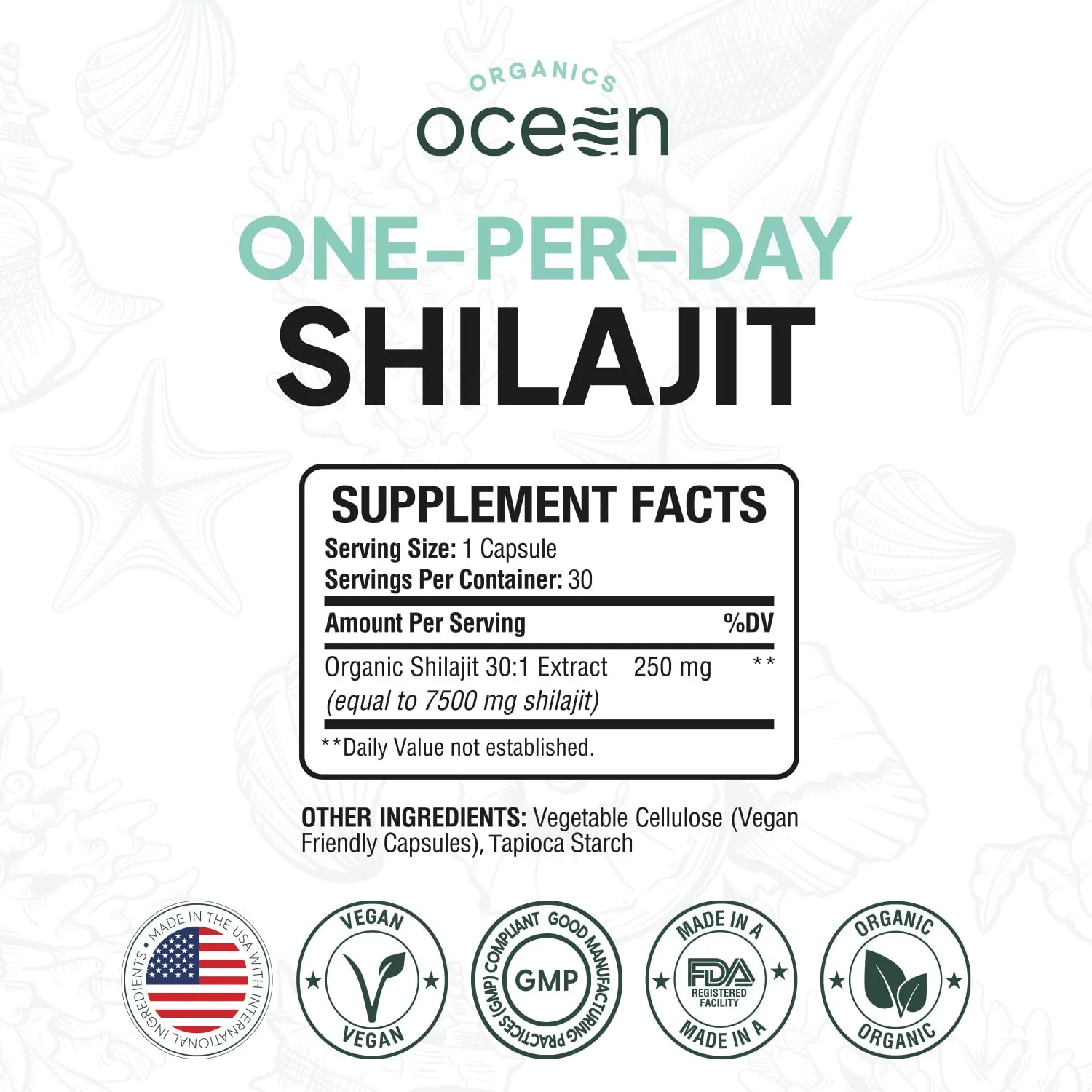 Organics Ocean One-Per-Day Shilajit Capsules – Himalayan Shilajit for Hormone Support – 6 Bottles - Image 3
